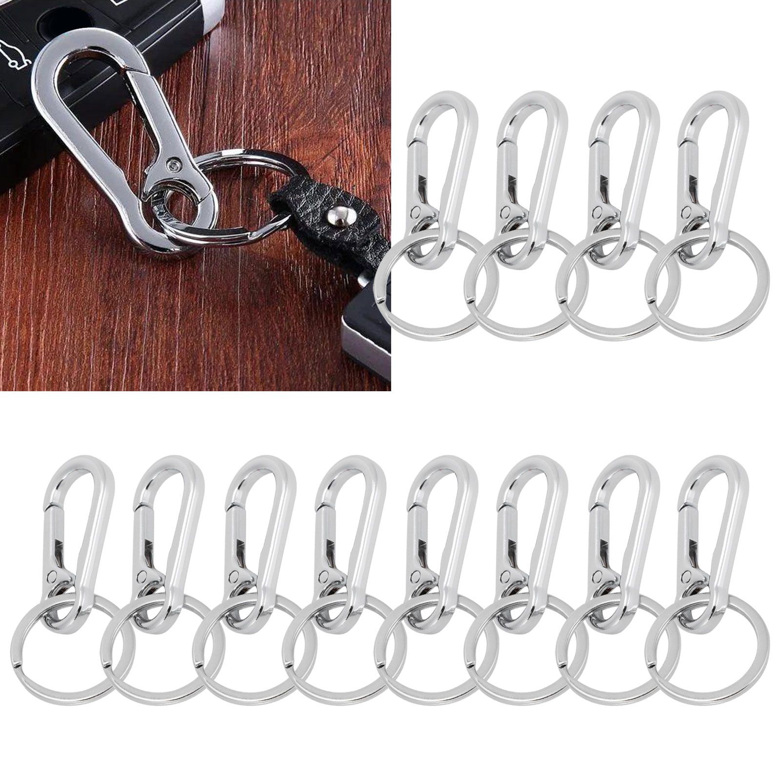 12pcs Alloy Keychain AntiRust No Deformation Glossy Surface for Hanging Key view 9