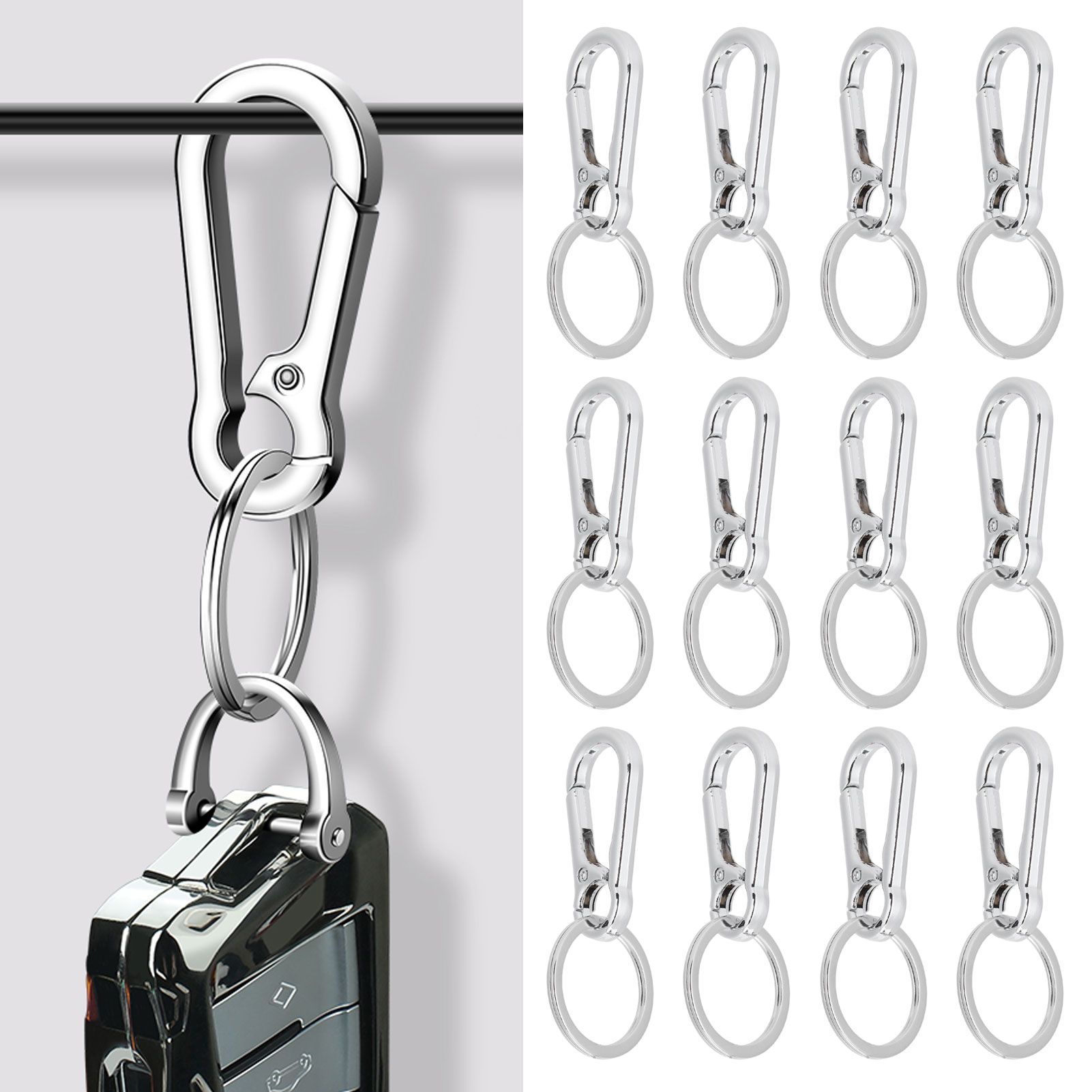 12pcs Alloy Keychain AntiRust No Deformation Glossy Surface for Hanging Key view 10