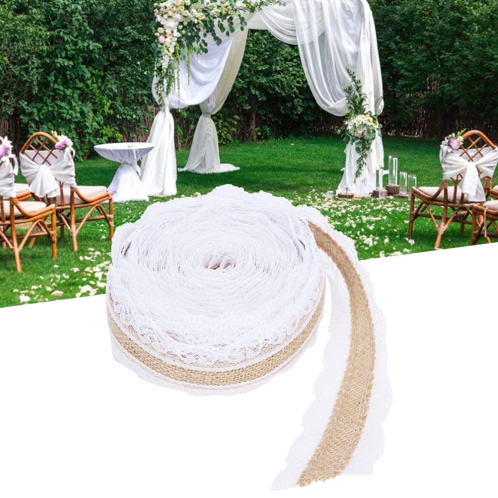 10m DIY Jute Lace Roll Wedding Birthday Party Decoration Crafts Clothing view 9