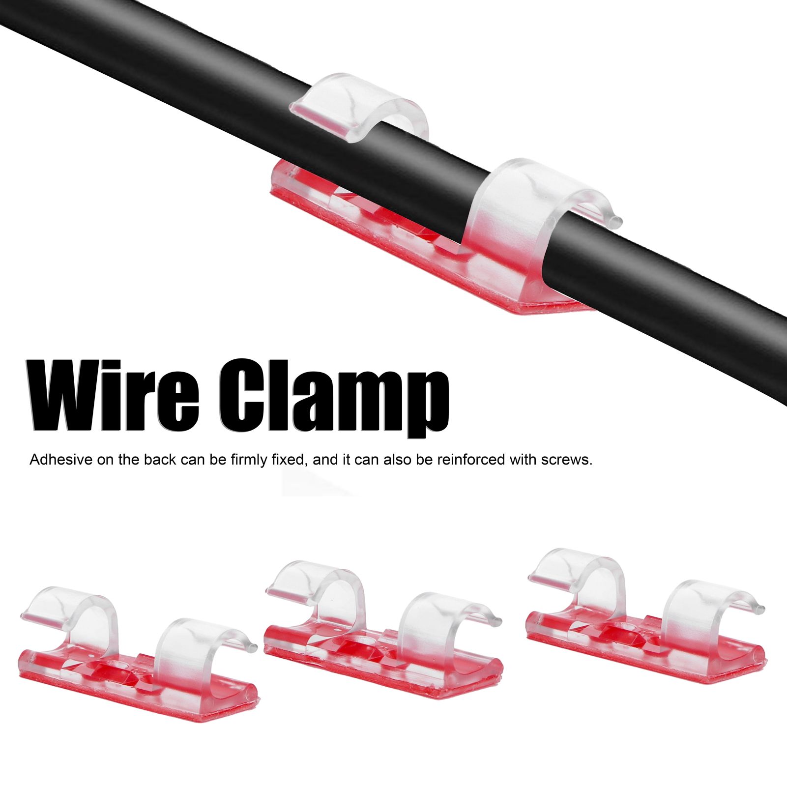 20Pcs Wire Clamp Self adhesive Line Cable Clip Buckle Fastener Desktop view 14