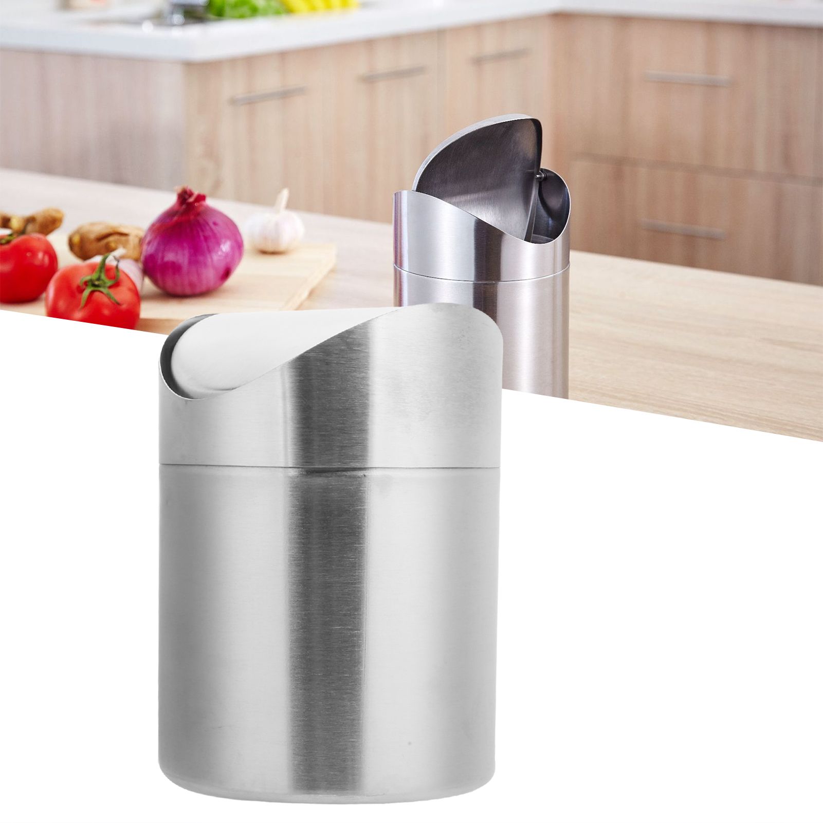 Mini Trash Can Innovative Desktop Waste Bin Rubbish Garbage Container for view 10