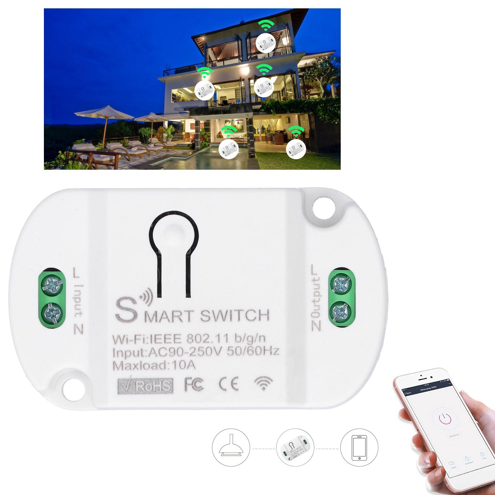 KR2201WB-4 Intelligent Wireless Light Switch Remote Control Automation Module view 10