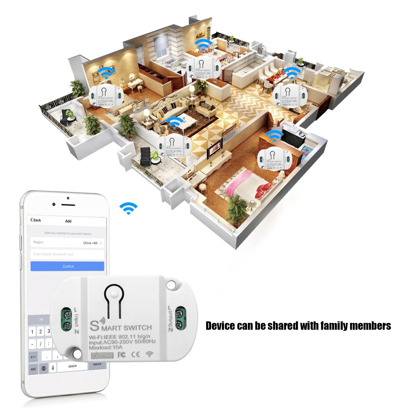 KR2201WB-4 Intelligent Wireless Light Switch Remote Control Automation Module view 15