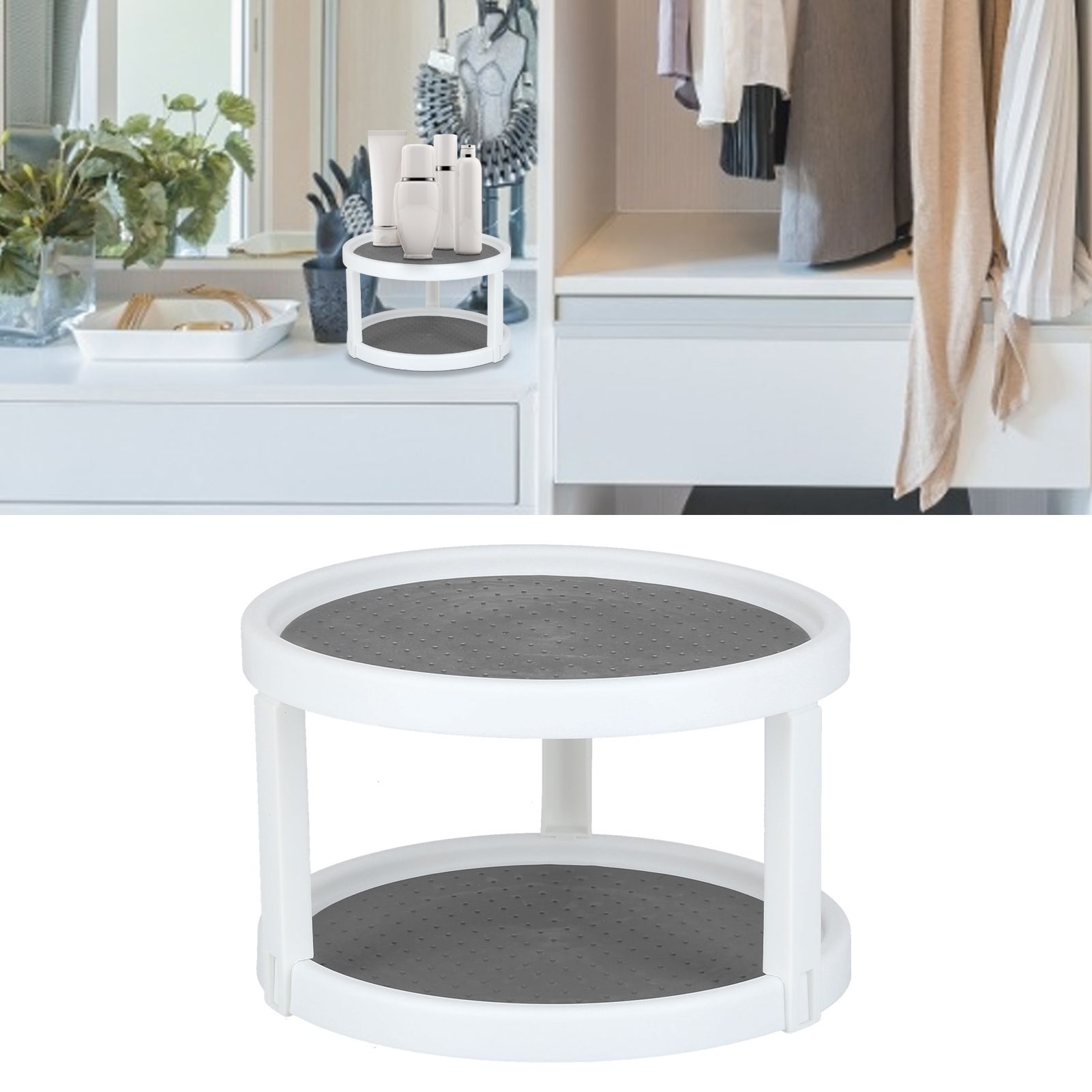Cabinet Turntable Organizer Antislip Rotatable Storage Tray Multifunctional view 12