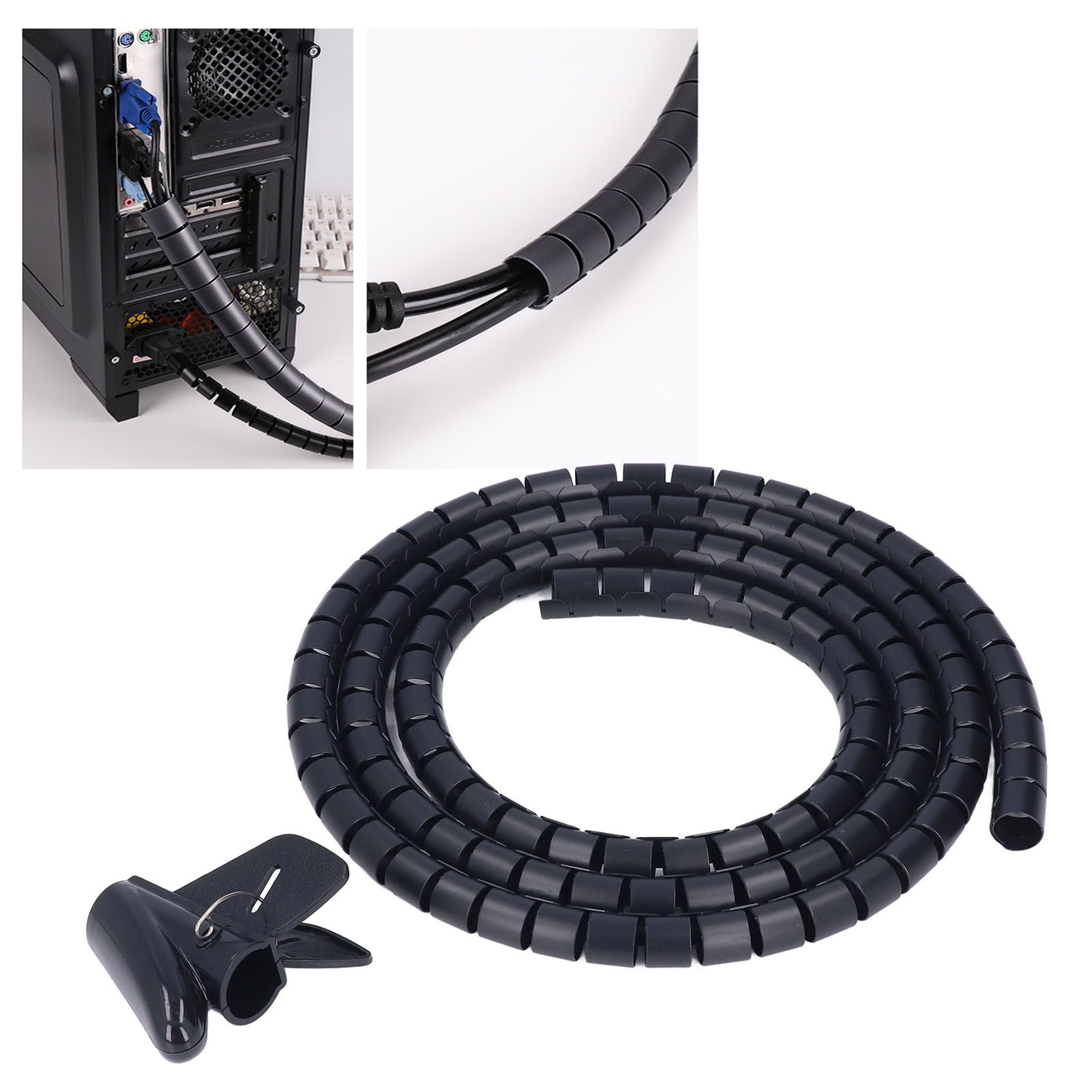 Spiral Cable Wrap Organizer Dia 20mm/0.79in Wire Winding Tube Cord Management view 12