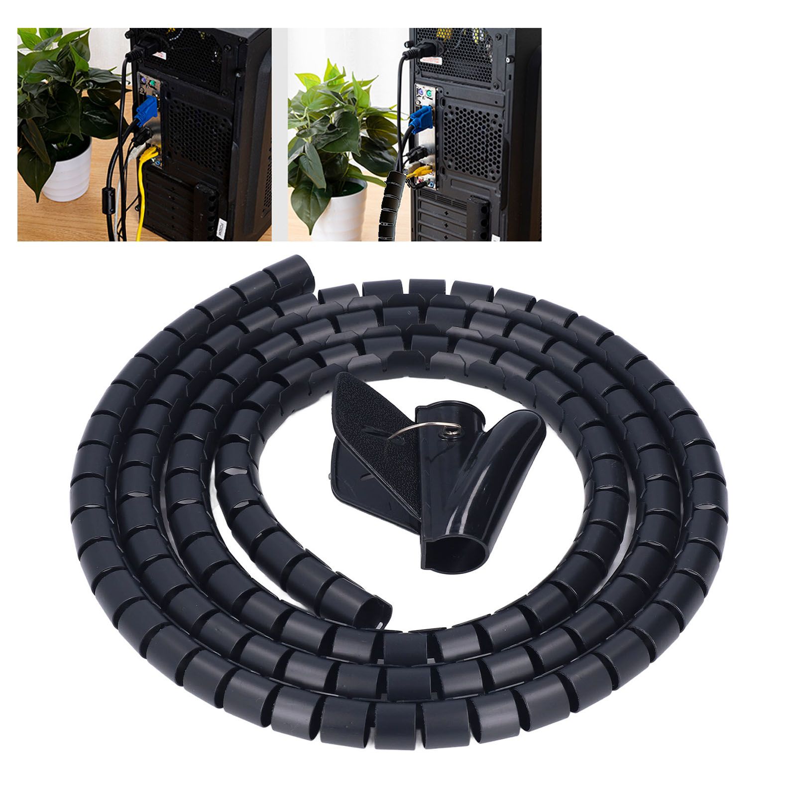 Spiral Cable Wrap Organizer Dia 20mm/0.79in Wire Winding Tube Cord Management view 11
