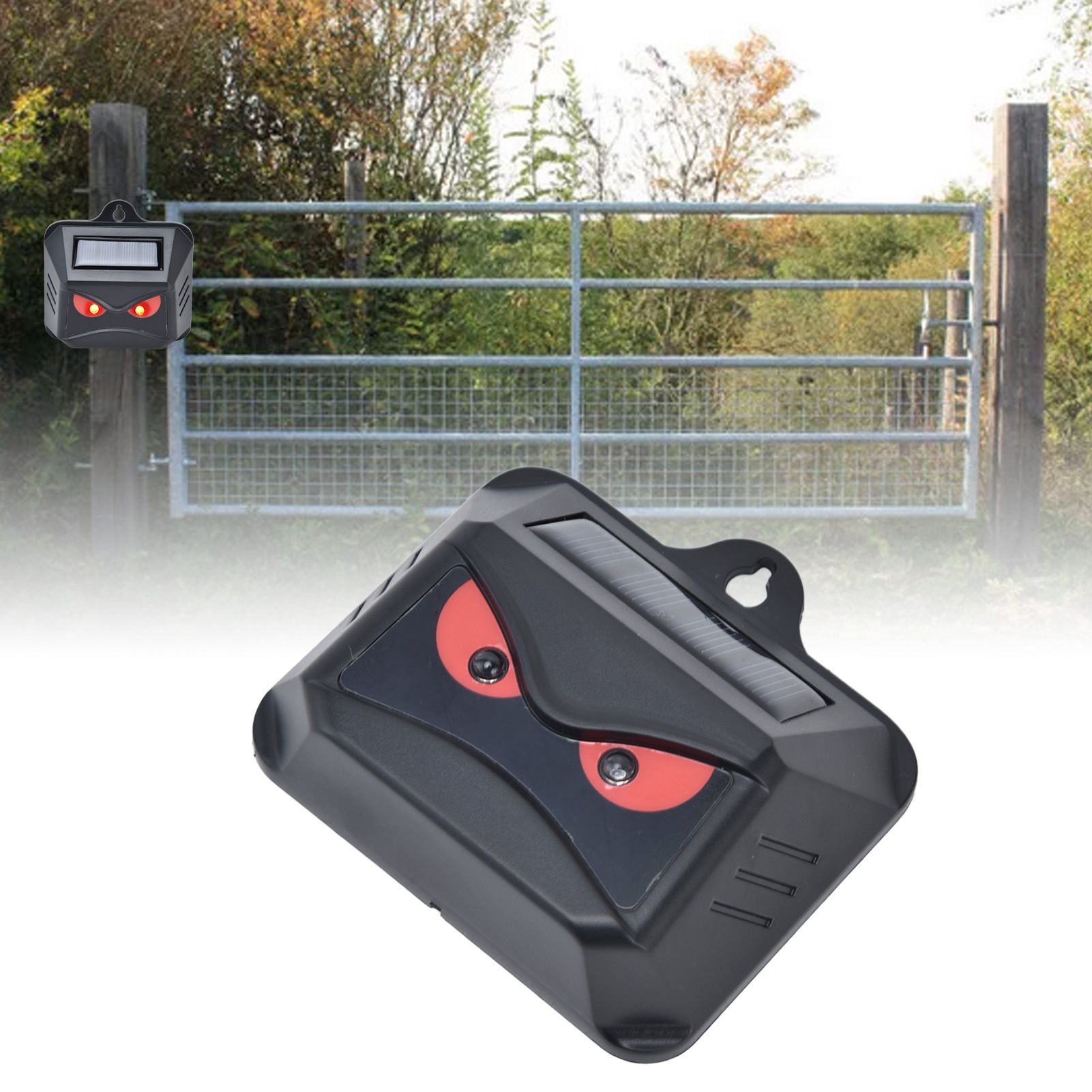 2pcs Animal Repeller Red LED Strobe Lights Waterproof Design Solar Automatic view 11