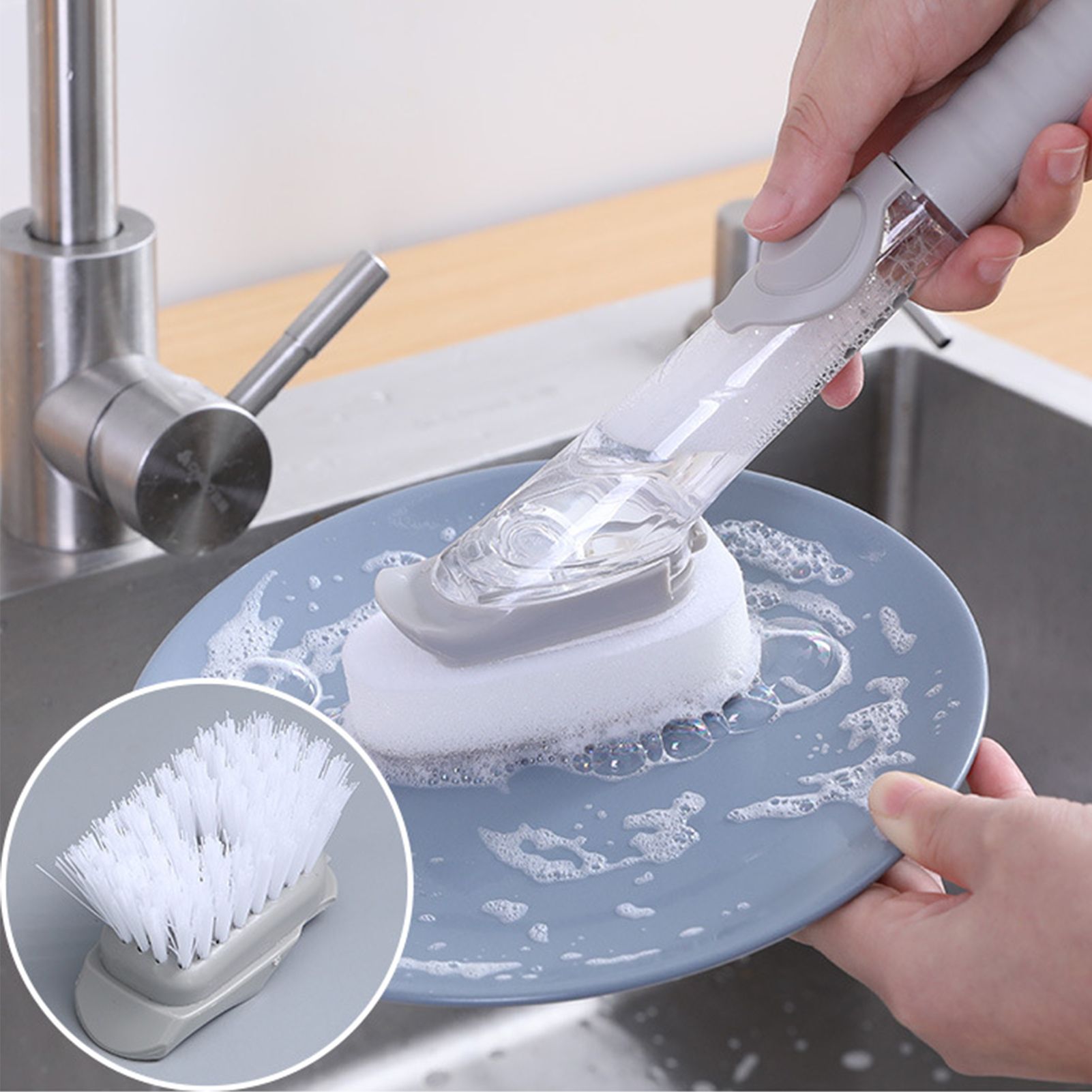 Hydraulic Brush Automatic Adding Liquid Pot Soft Kitchen Brush Kitchen view 8