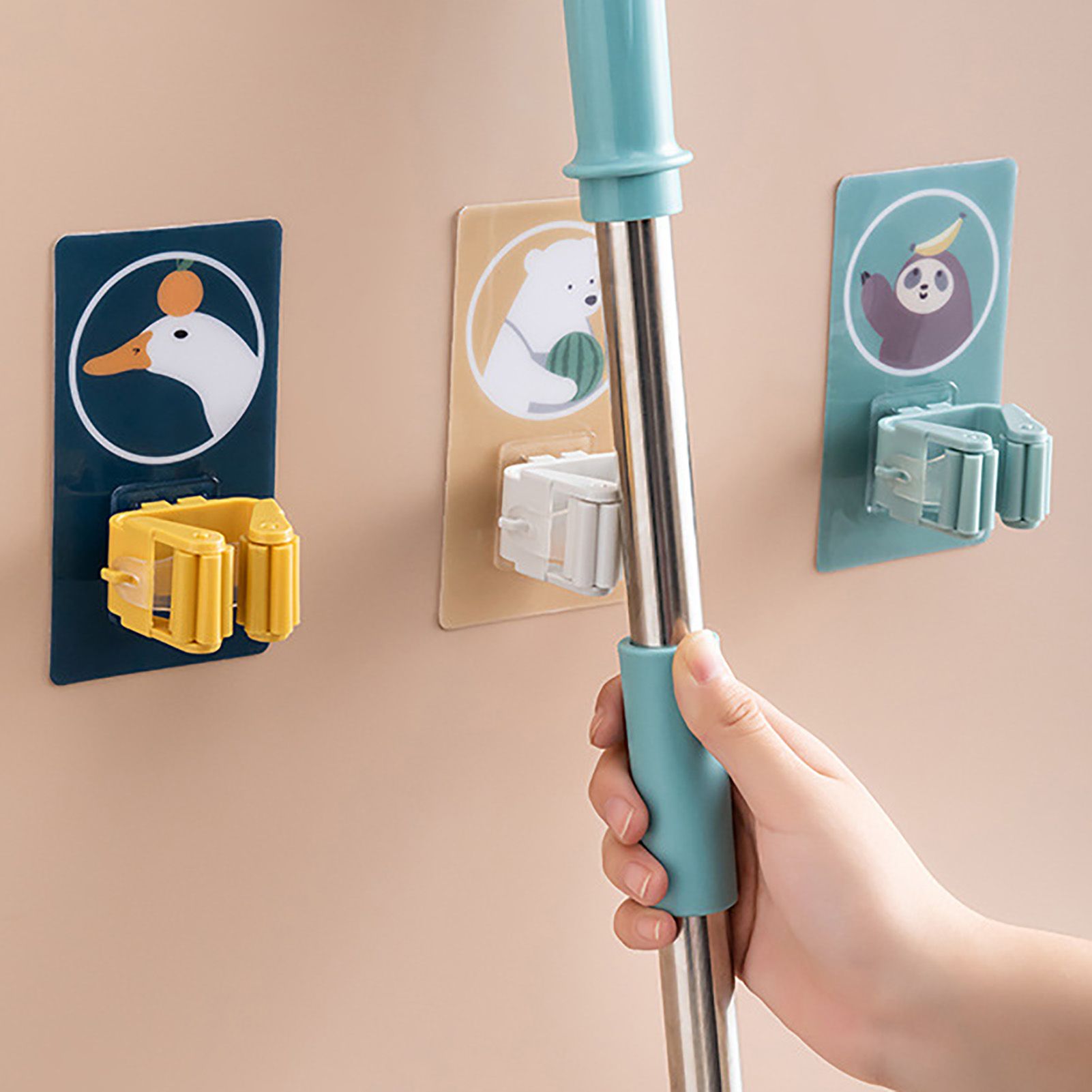 Wall Mounted Mop Clip Strong Adsorption Capacity Waterproof Roller Design view 4