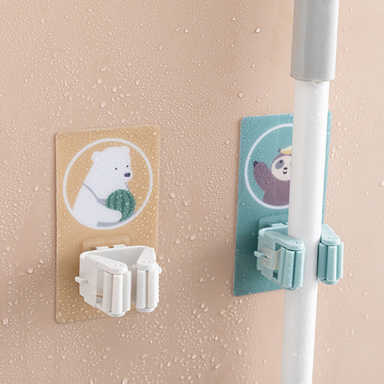 Wall Mounted Mop Clip Strong Adsorption Capacity Waterproof Roller Design view 6