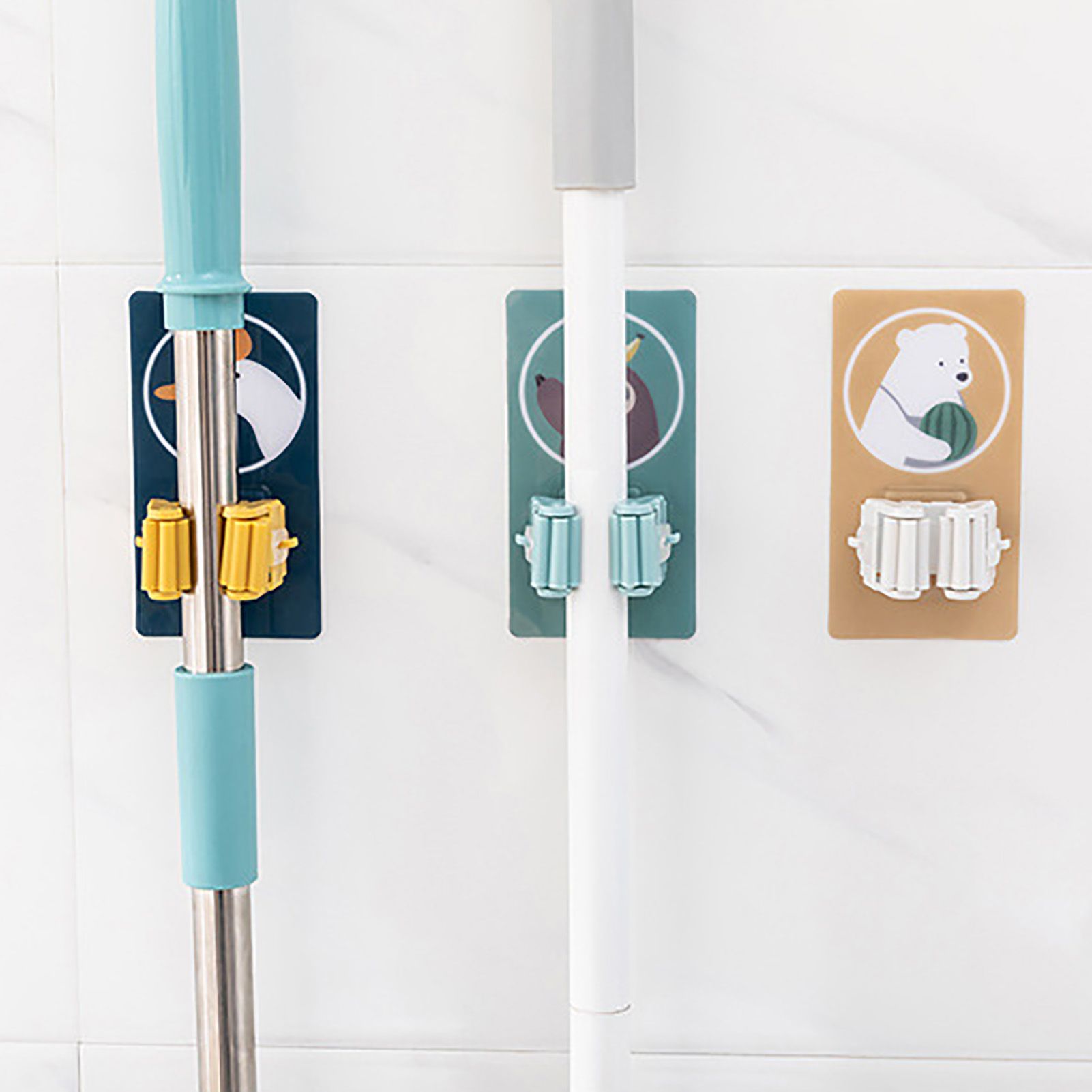 Wall Mounted Mop Clip Strong Adsorption Capacity Waterproof Roller Design view 7