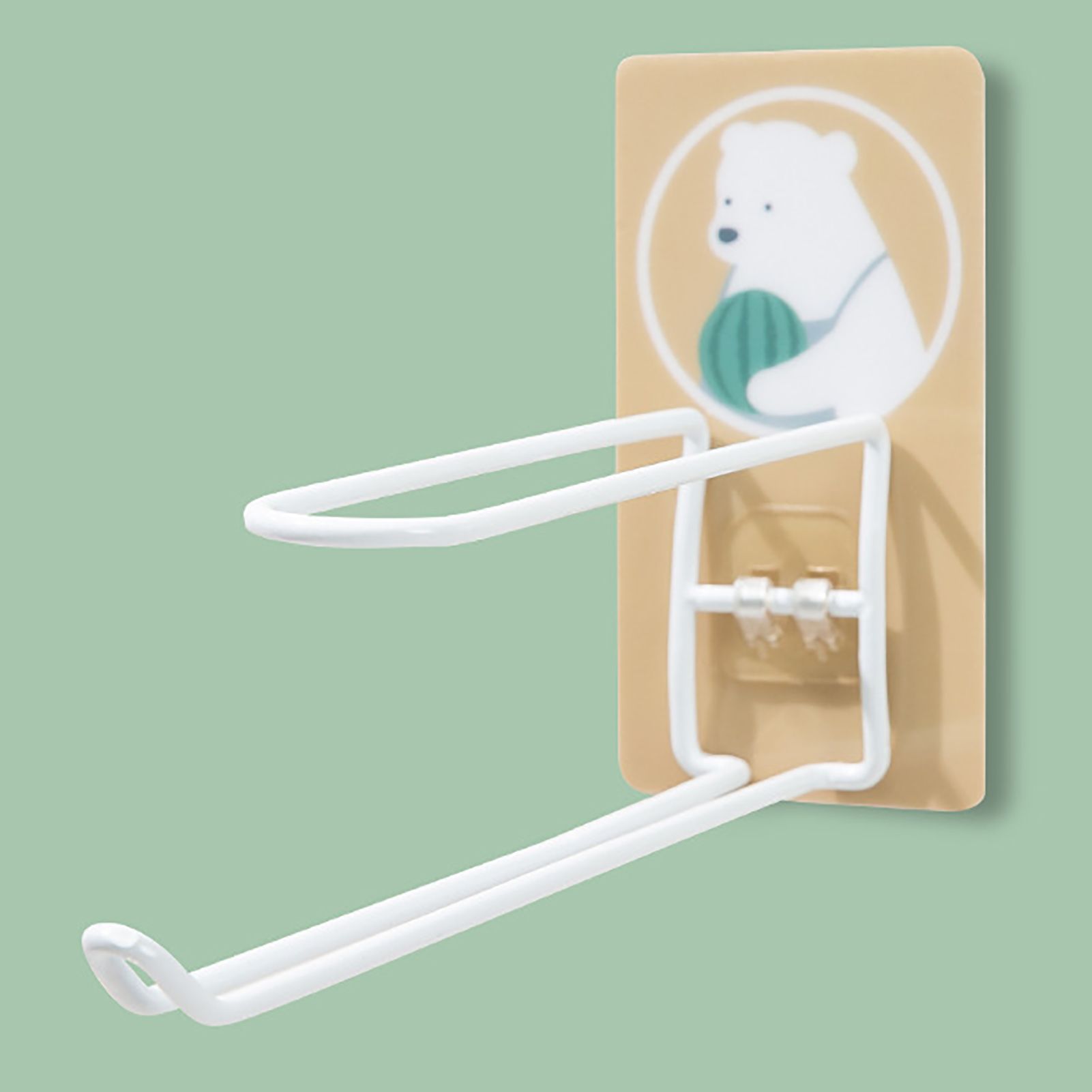 Wall Mounted Coat Rack Cartoon Animal 2 Layer Storage Space Saving Acrylic view 3