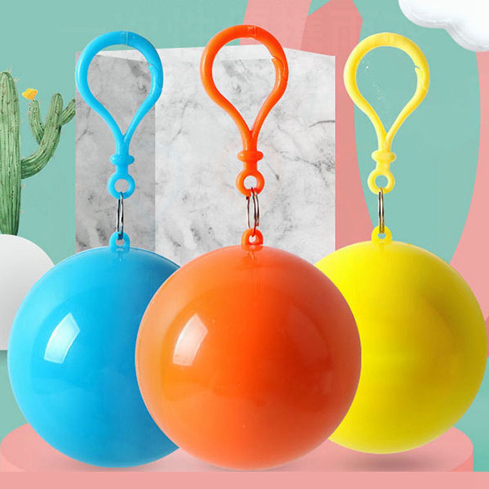 Portable Raincoat Ball Mini Emergency Thickened Disposable Raincoat Ball for view 6