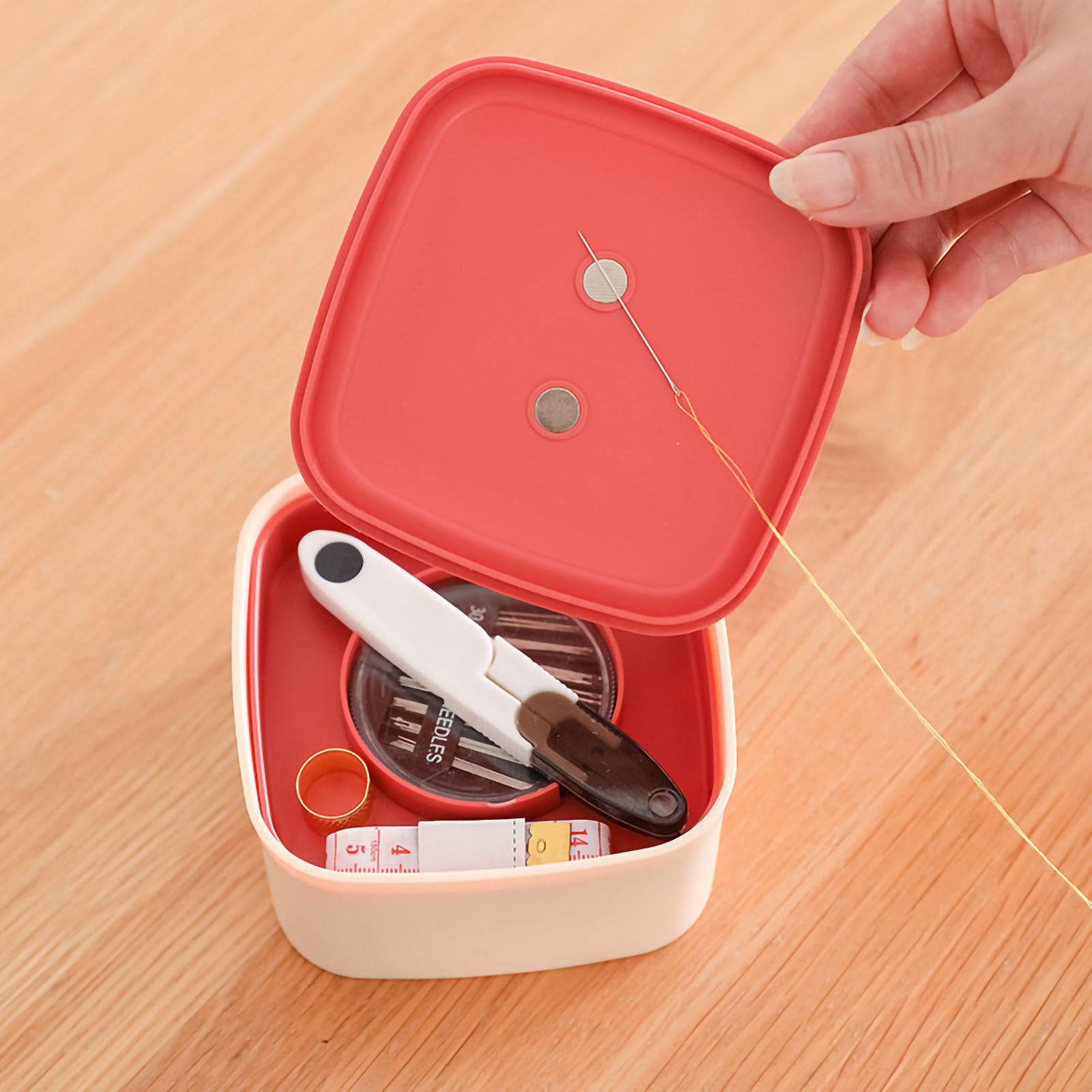 Magnetic Sewing Box PP Polyester Colorful Multifunctional Scandinavian Style view 3