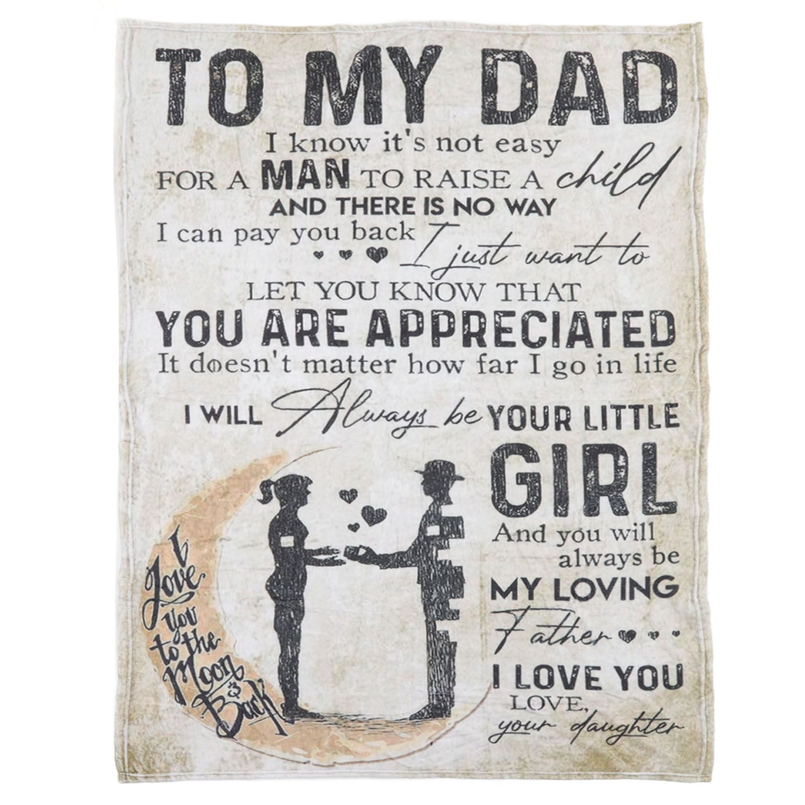 Dad Blanket Father's Day Theme Dual Sides Personalized Wide Application Sofa