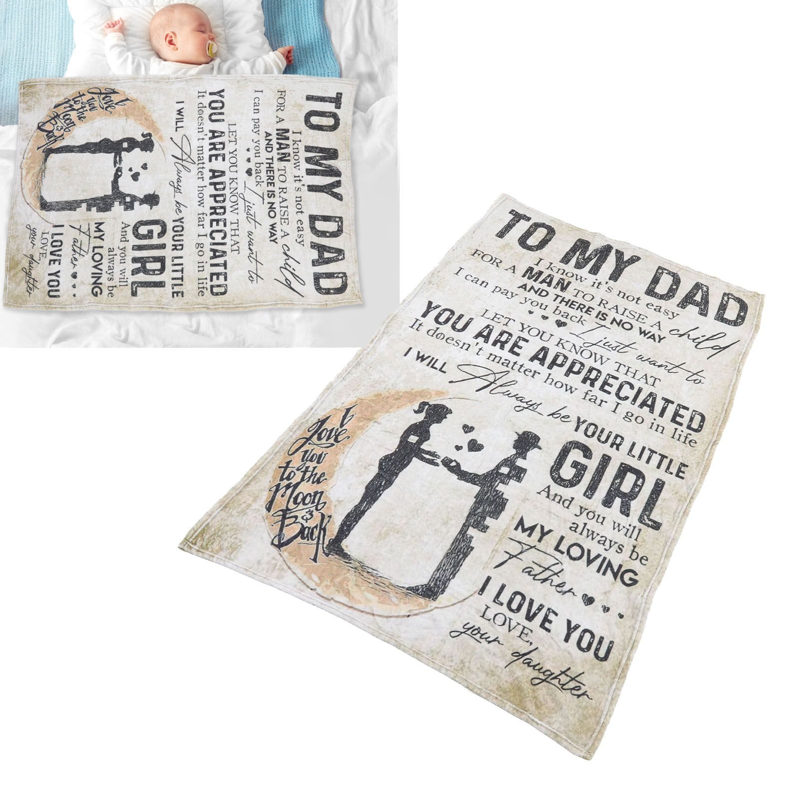 Dad Blanket Father's Day Theme Dual Sides Personalized Wide Application Sofa view 12