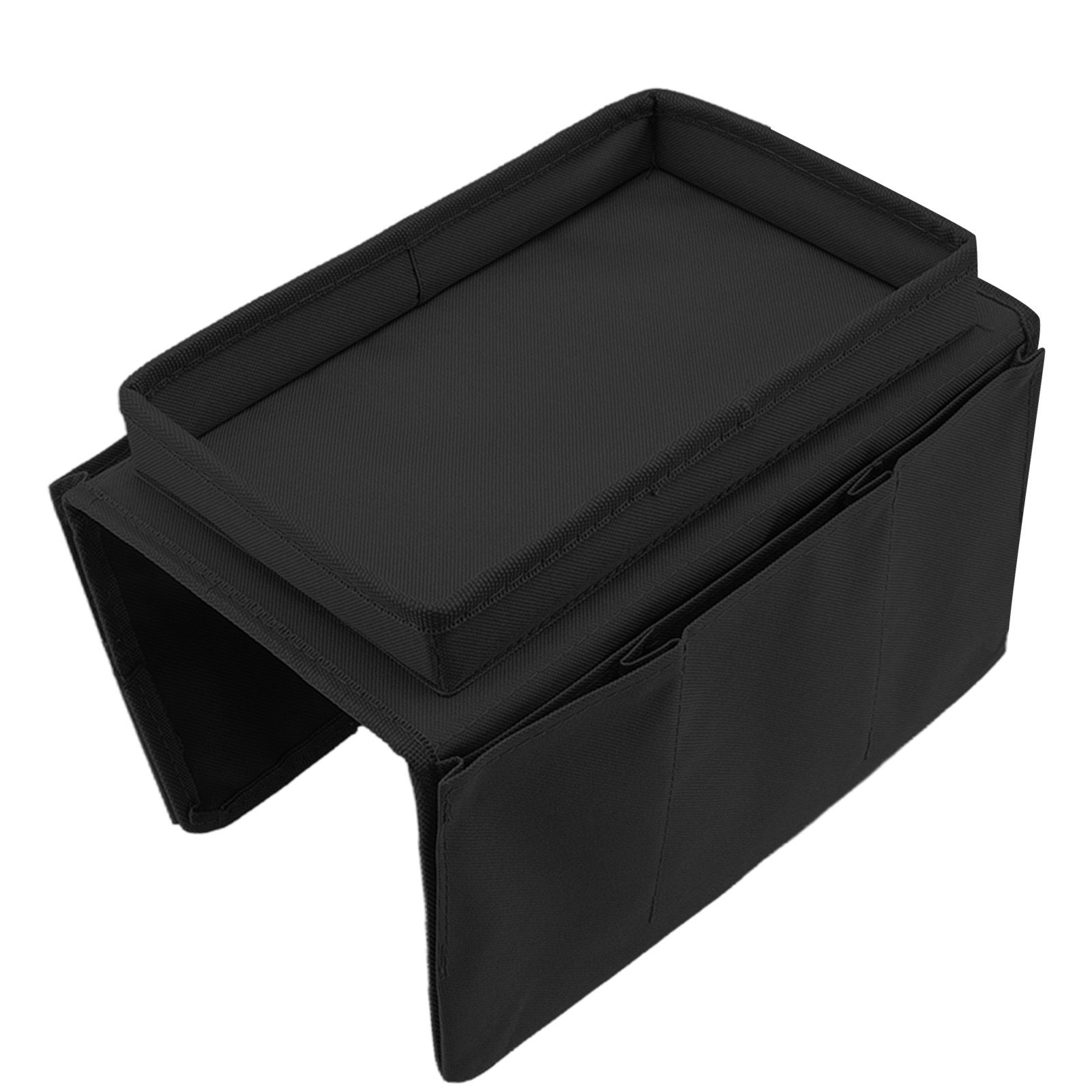 Sofa Tray Folding Arm Storage Holder Table 600D Oxford Cloth Side Pockets for view 2