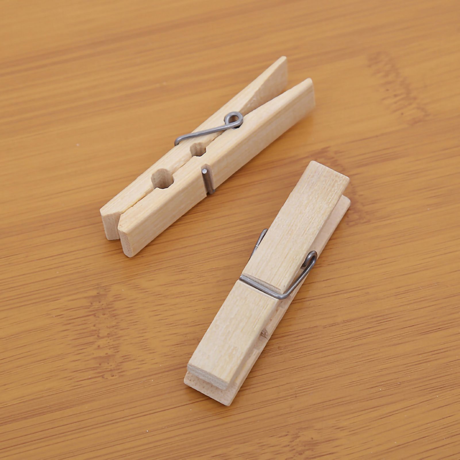 20Pcs Clothes Peg Bamboo Clothespins with Spring Windproof Clothes Clips for view 4