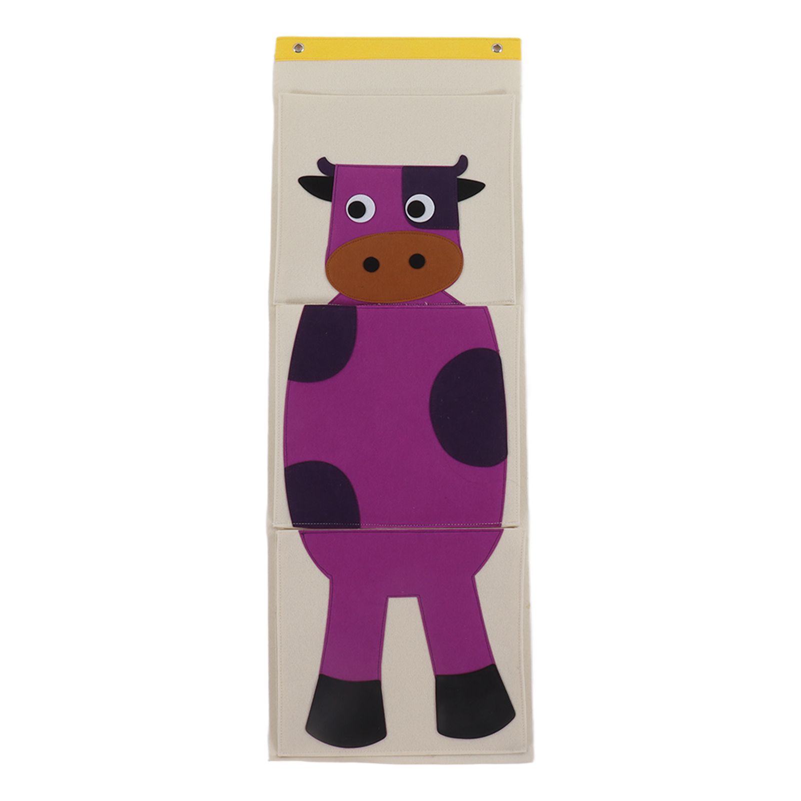 Wall Mounted Storage Bag 3 Layers Closet Crib Cartoon Felt Animal Type Over