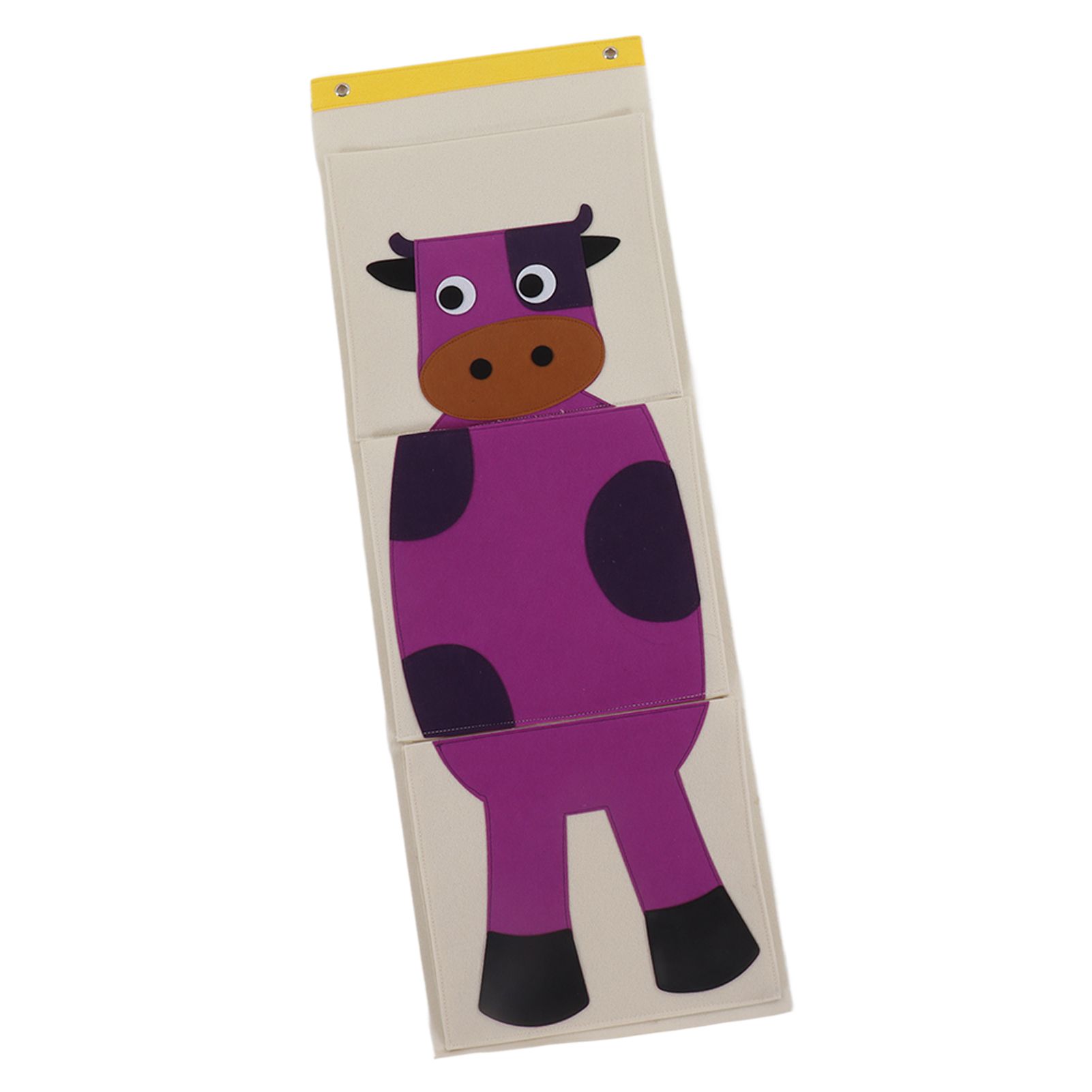 Wall Mounted Storage Bag 3 Layers Closet Crib Cartoon Felt Animal Type Over view 2