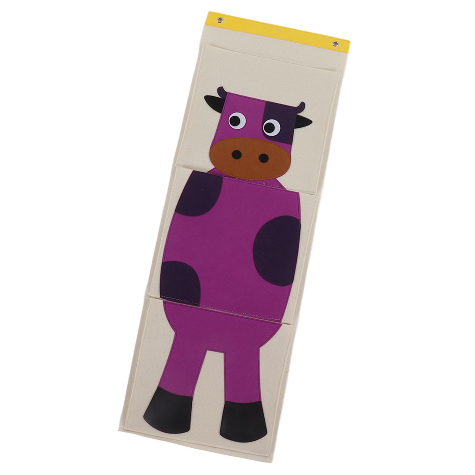 Wall Mounted Storage Bag 3 Layers Closet Crib Cartoon Felt Animal Type Over view 3