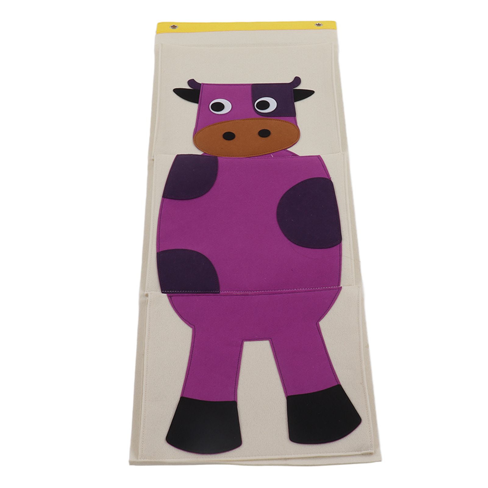 Wall Mounted Storage Bag 3 Layers Closet Crib Cartoon Felt Animal Type Over view 8