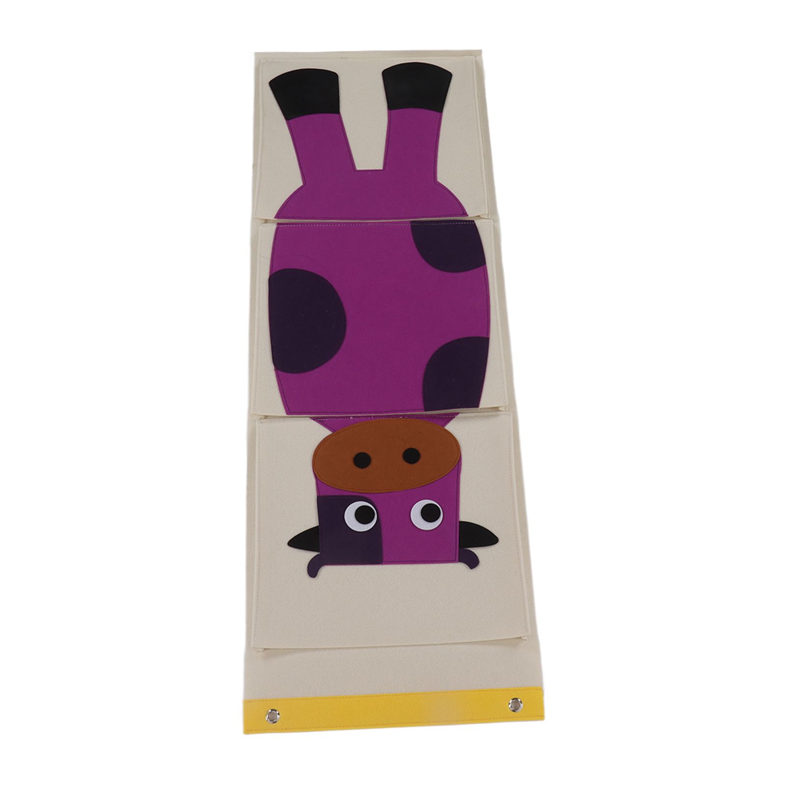 Wall Mounted Storage Bag 3 Layers Closet Crib Cartoon Felt Animal Type Over view 9