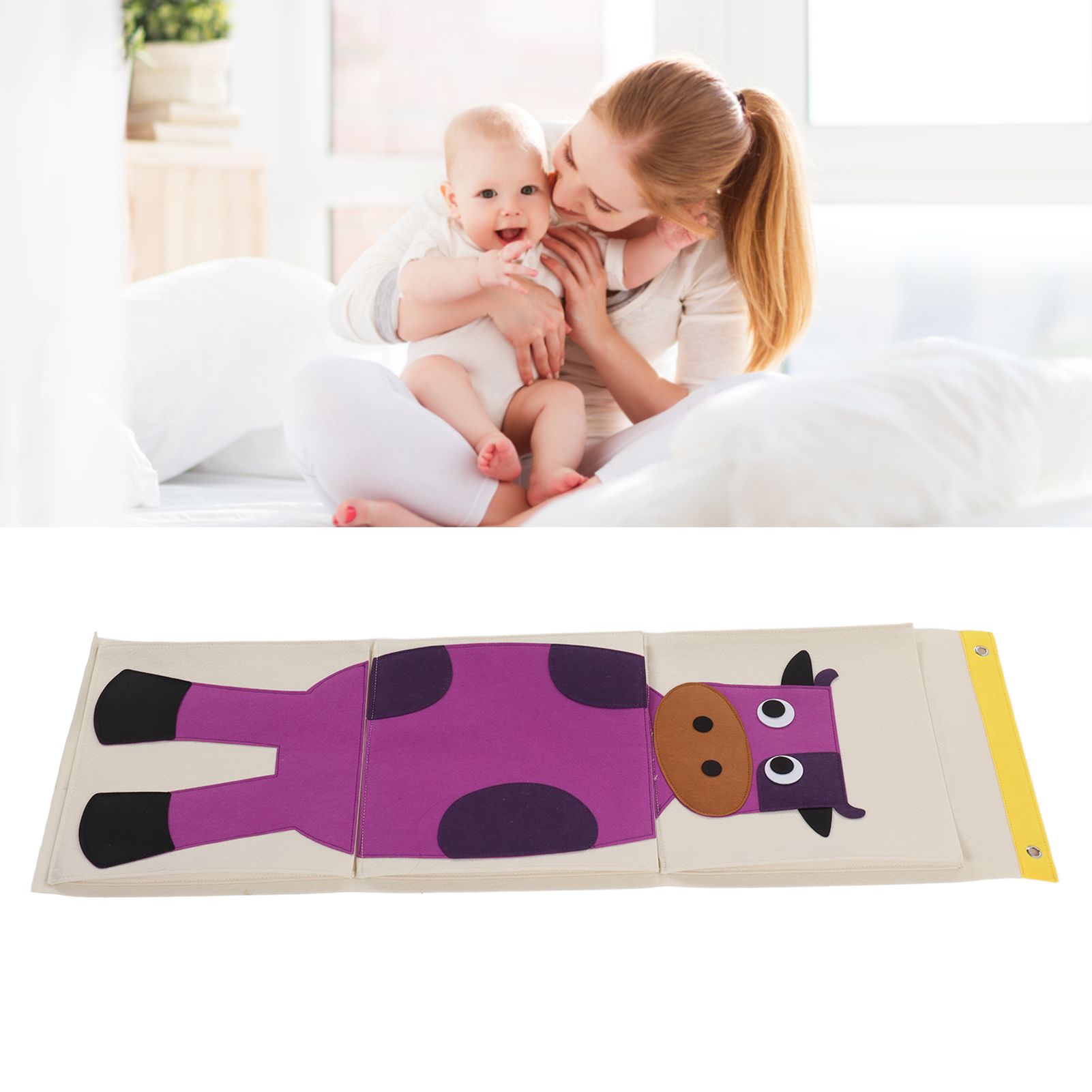 Wall Mounted Storage Bag 3 Layers Closet Crib Cartoon Felt Animal Type Over view 11