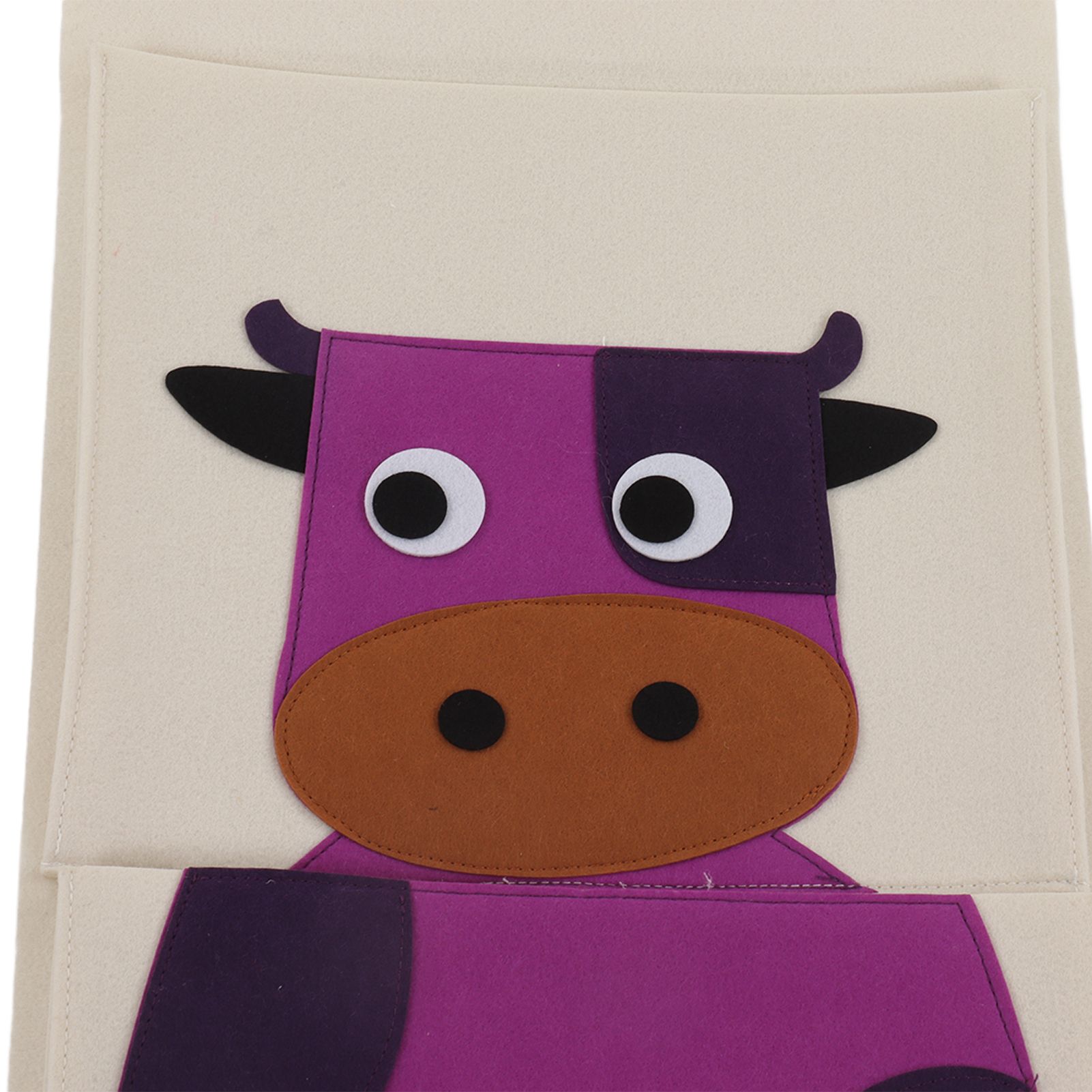 Wall Mounted Storage Bag 3 Layers Closet Crib Cartoon Felt Animal Type Over view 14