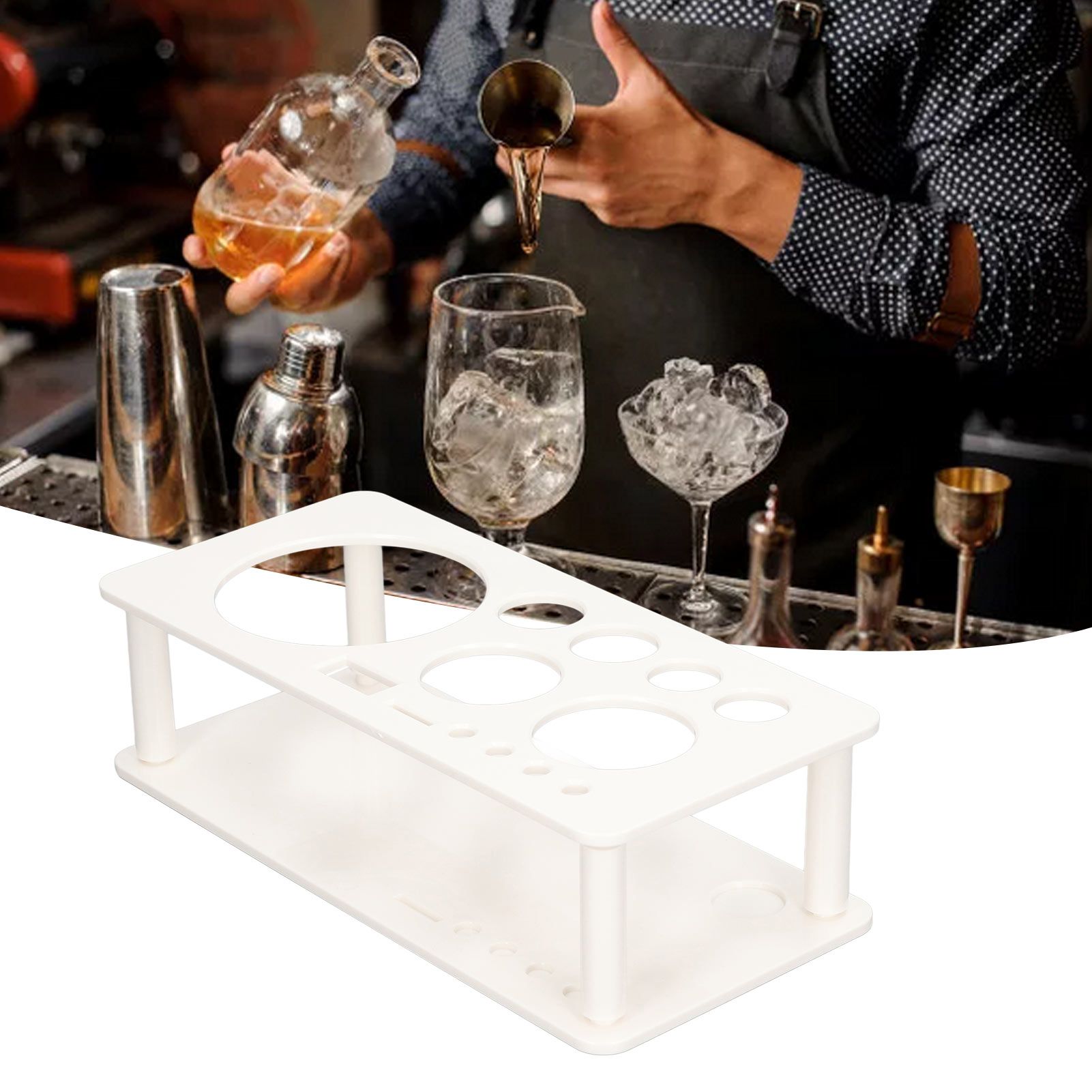 Bartender Kit Stand Space Saving Organize Storage Plastic Bartending Tool view 12