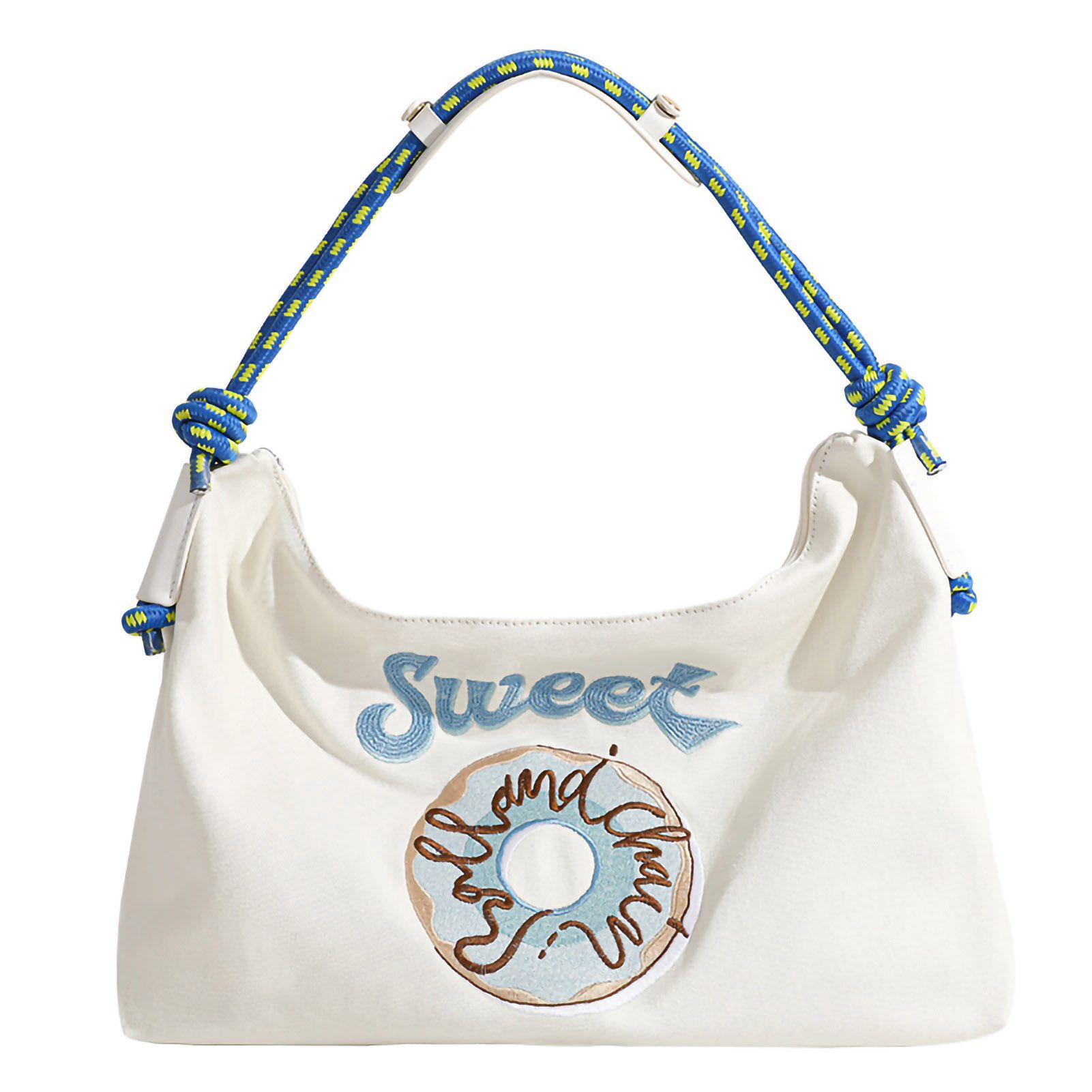 Large Capacity Canvas Bags Hand Embroidered Underarm Bag Versatile Women Tote view 3