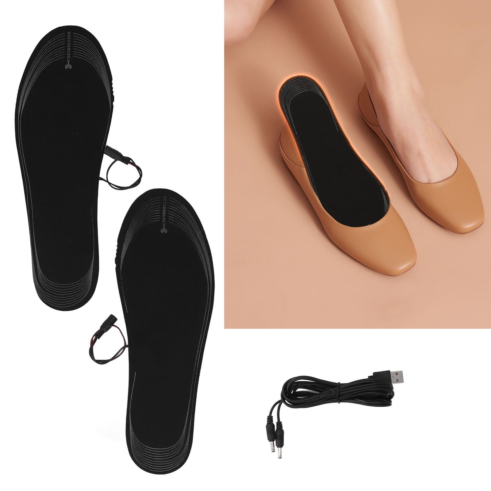 1 Pair Electric Heated Insole Warm Keeping Lightweight USB Charging No Smell view 11