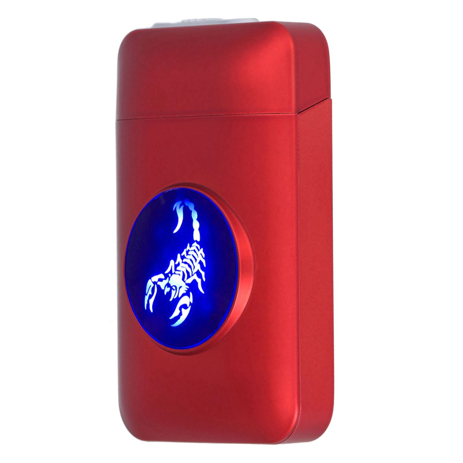 USB Rechargeable Cigarette Case Box with Windproof Lighter Holding 19pcs 84mm view 2