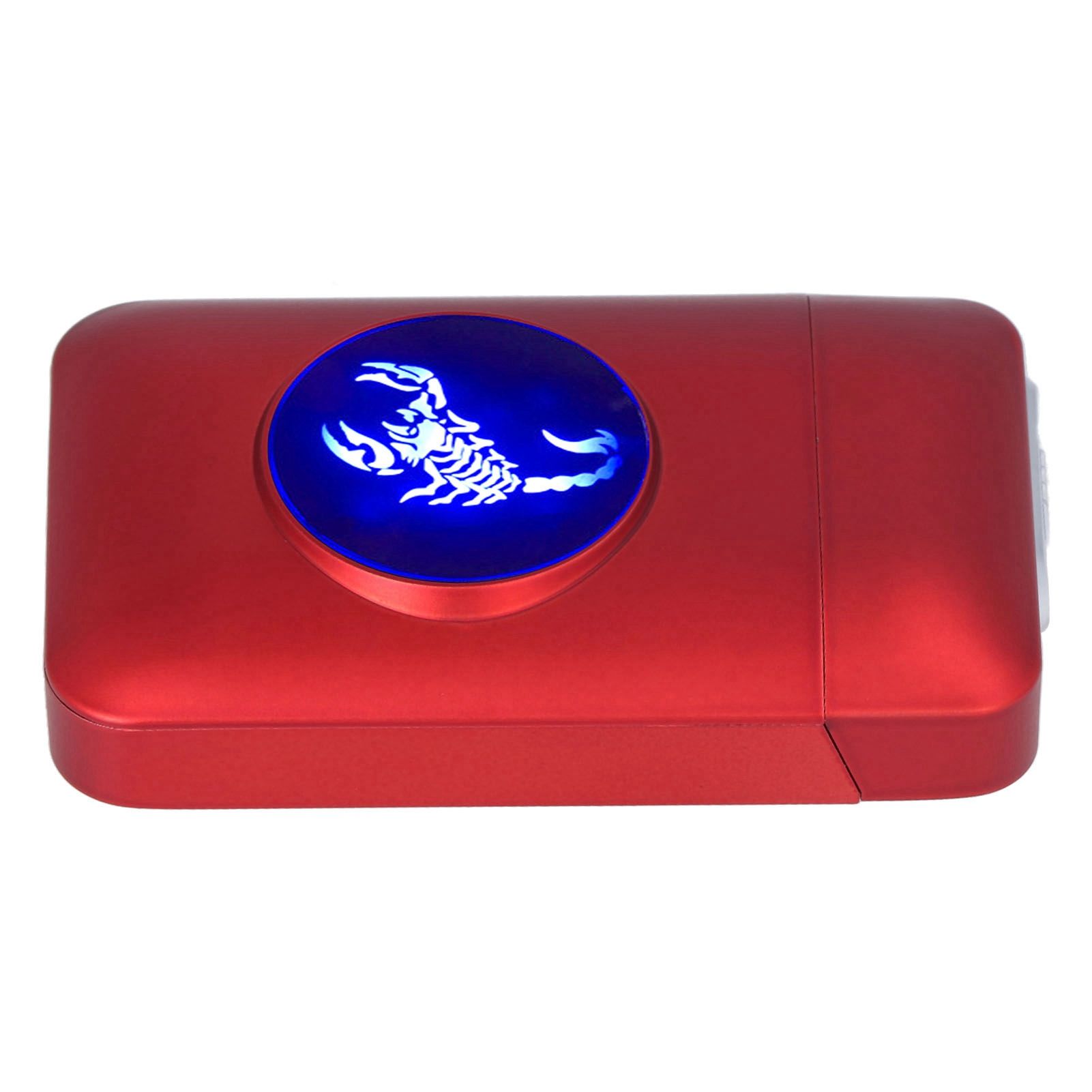 USB Rechargeable Cigarette Case Box with Windproof Lighter Holding 19pcs 84mm view 3