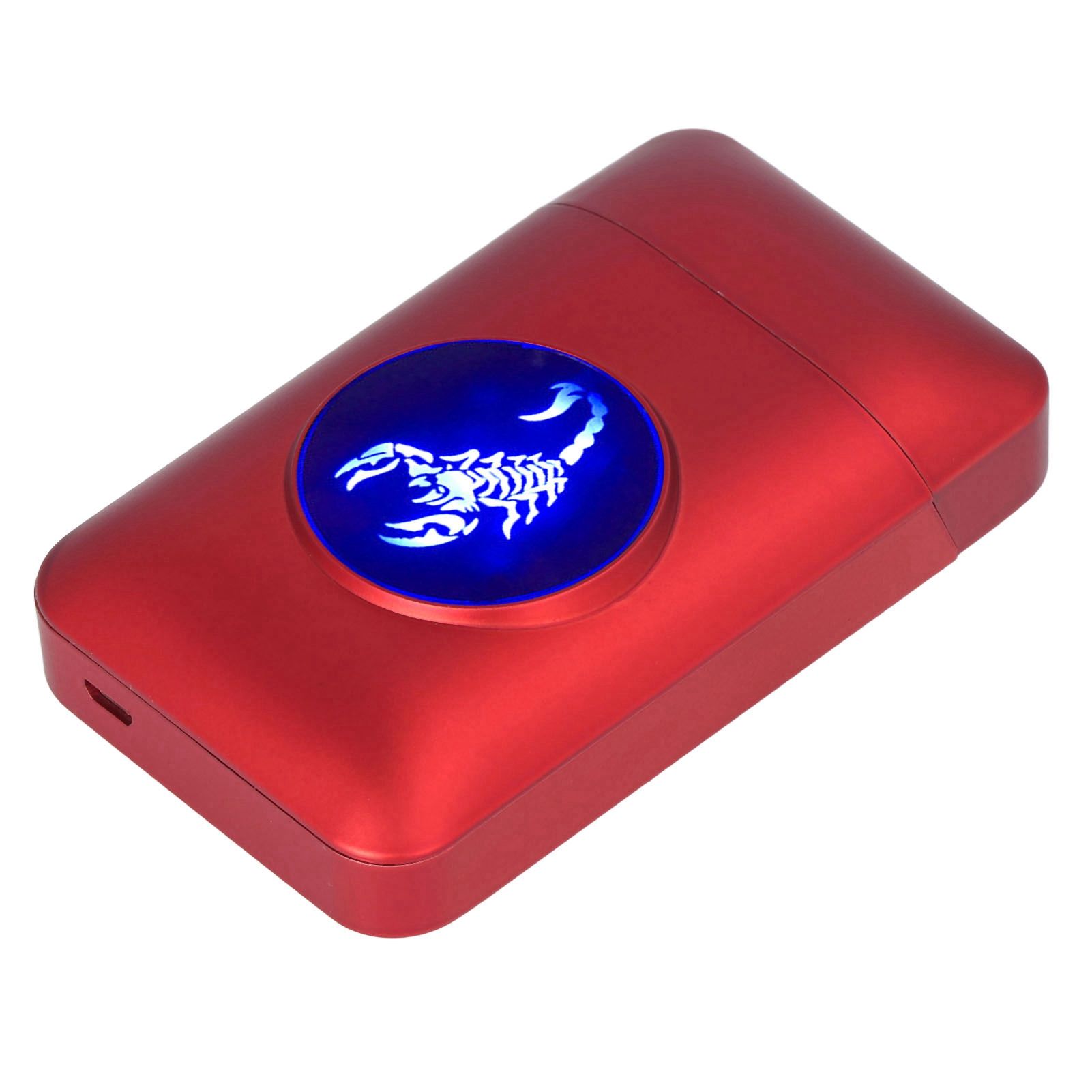 USB Rechargeable Cigarette Case Box with Windproof Lighter Holding 19pcs 84mm view 5