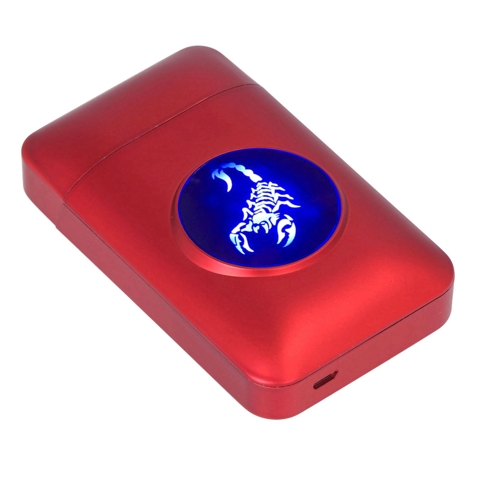USB Rechargeable Cigarette Case Box with Windproof Lighter Holding 19pcs 84mm view 8