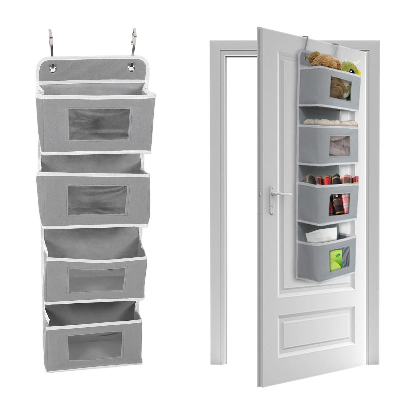 Over Door Hanging Organizer Wall Mount Storage with Hooks for Pantry Nursery view 11