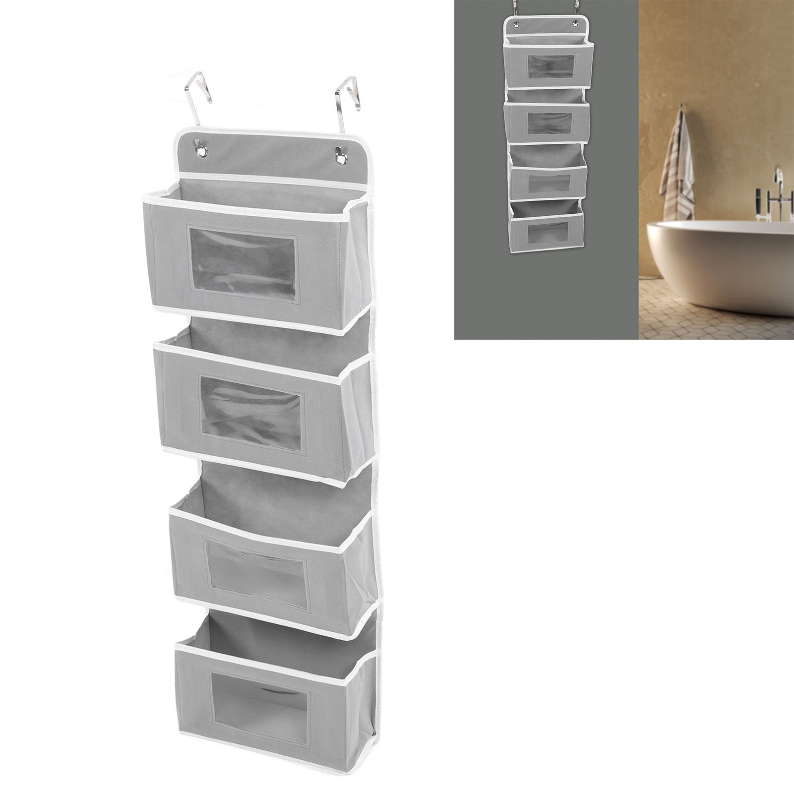 Over Door Hanging Organizer Wall Mount Storage with Hooks for Pantry Nursery view 12