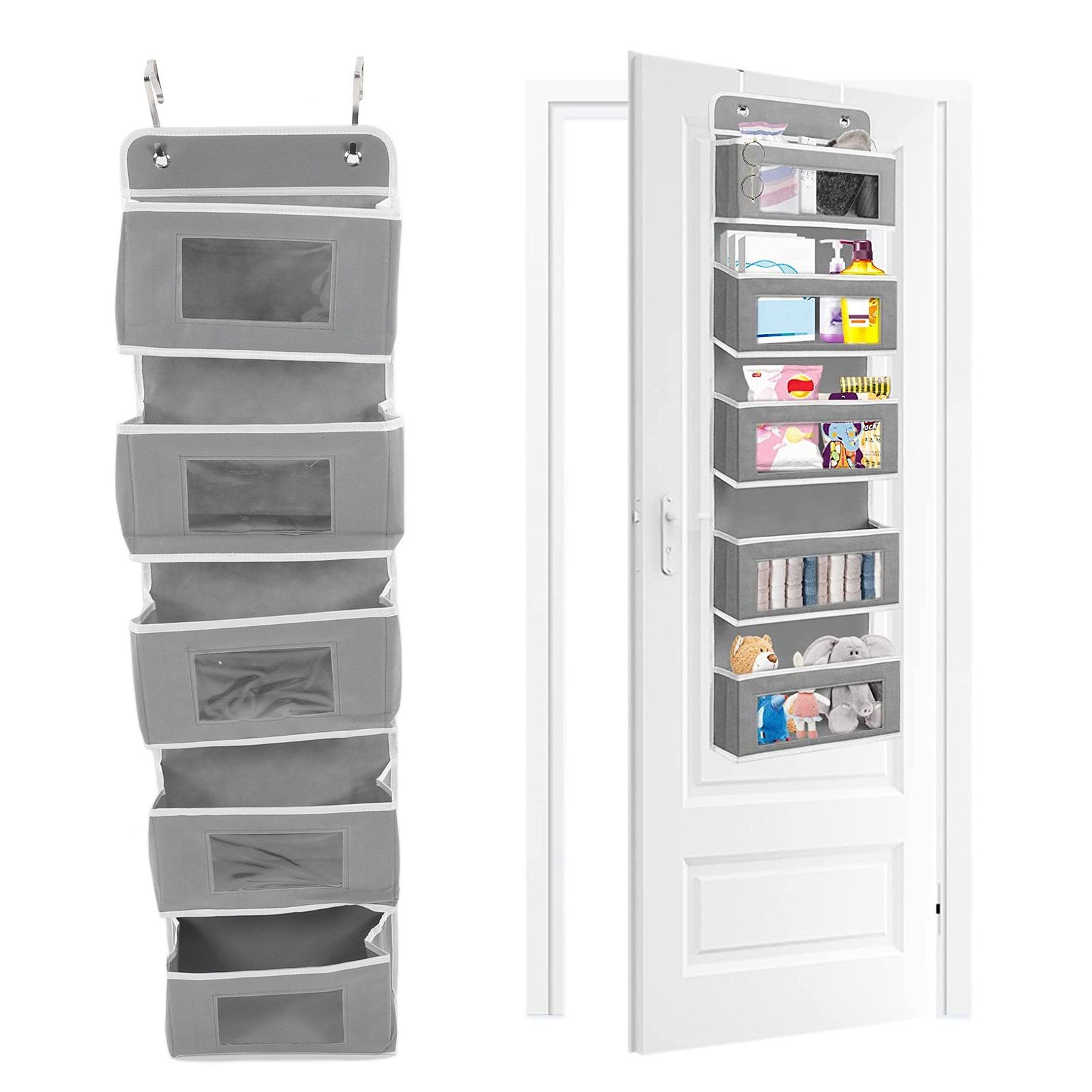 Over Door Hanging Organizer Wall Mount Storage with Hooks for Pantry Nursery view 11