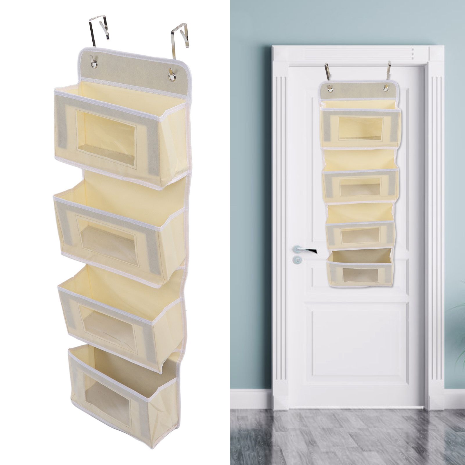 Over Door Hanging Organizer Wall Mount Storage with Hooks for Pantry Nursery view 11