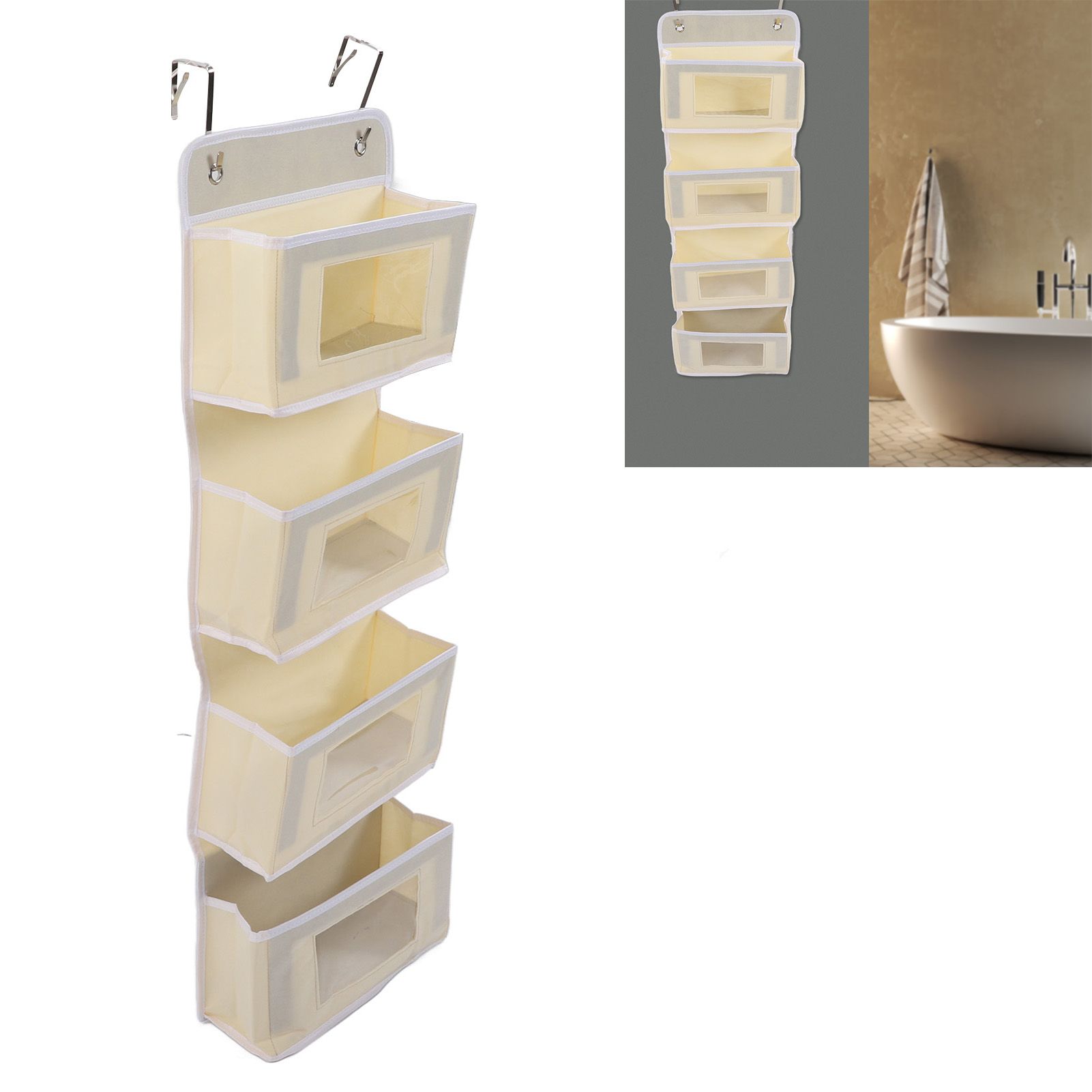 Over Door Hanging Organizer Wall Mount Storage with Hooks for Pantry Nursery view 12
