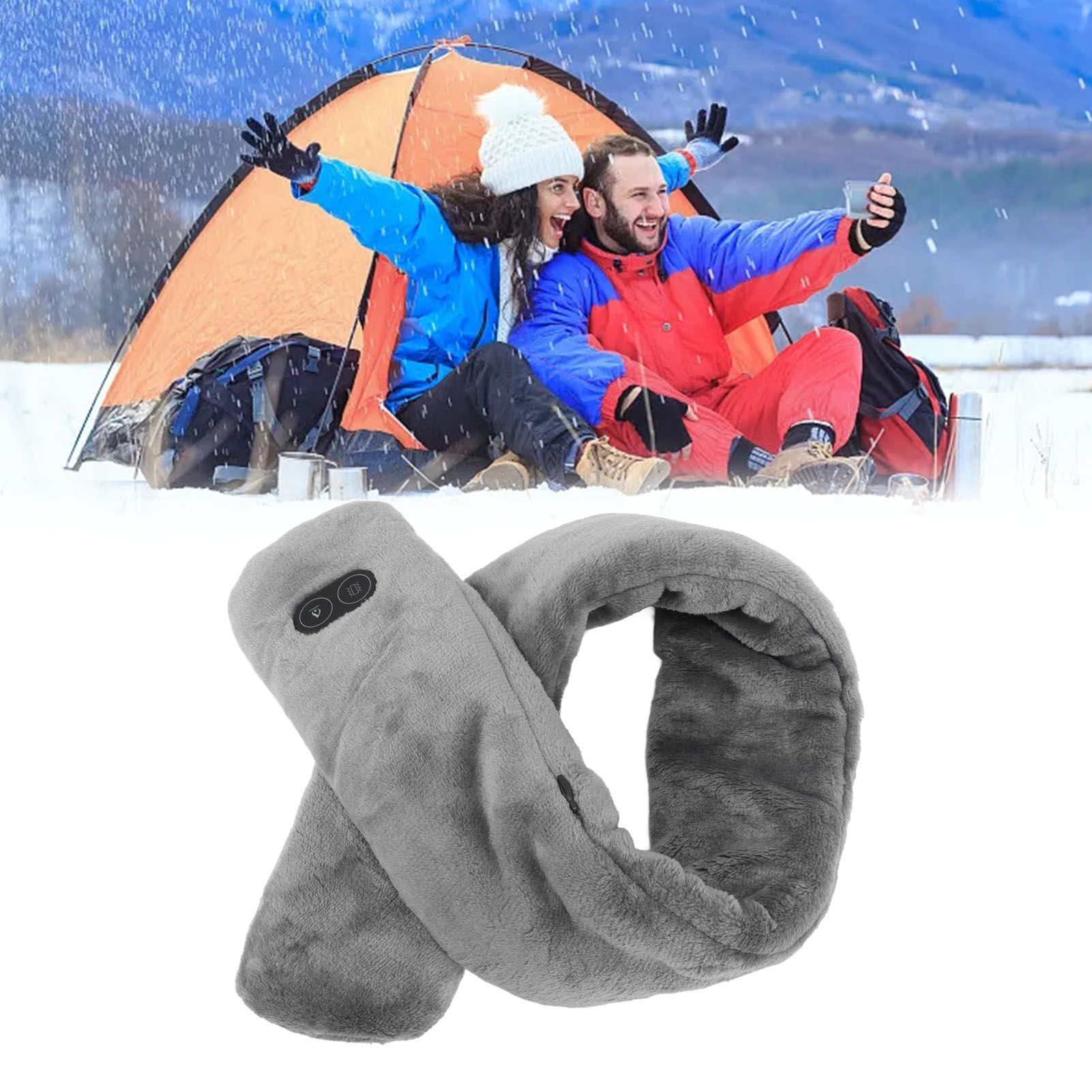 Heating Scarf USB Powered Soft Warm Soreness Relief Vibration Massage Pure view 11