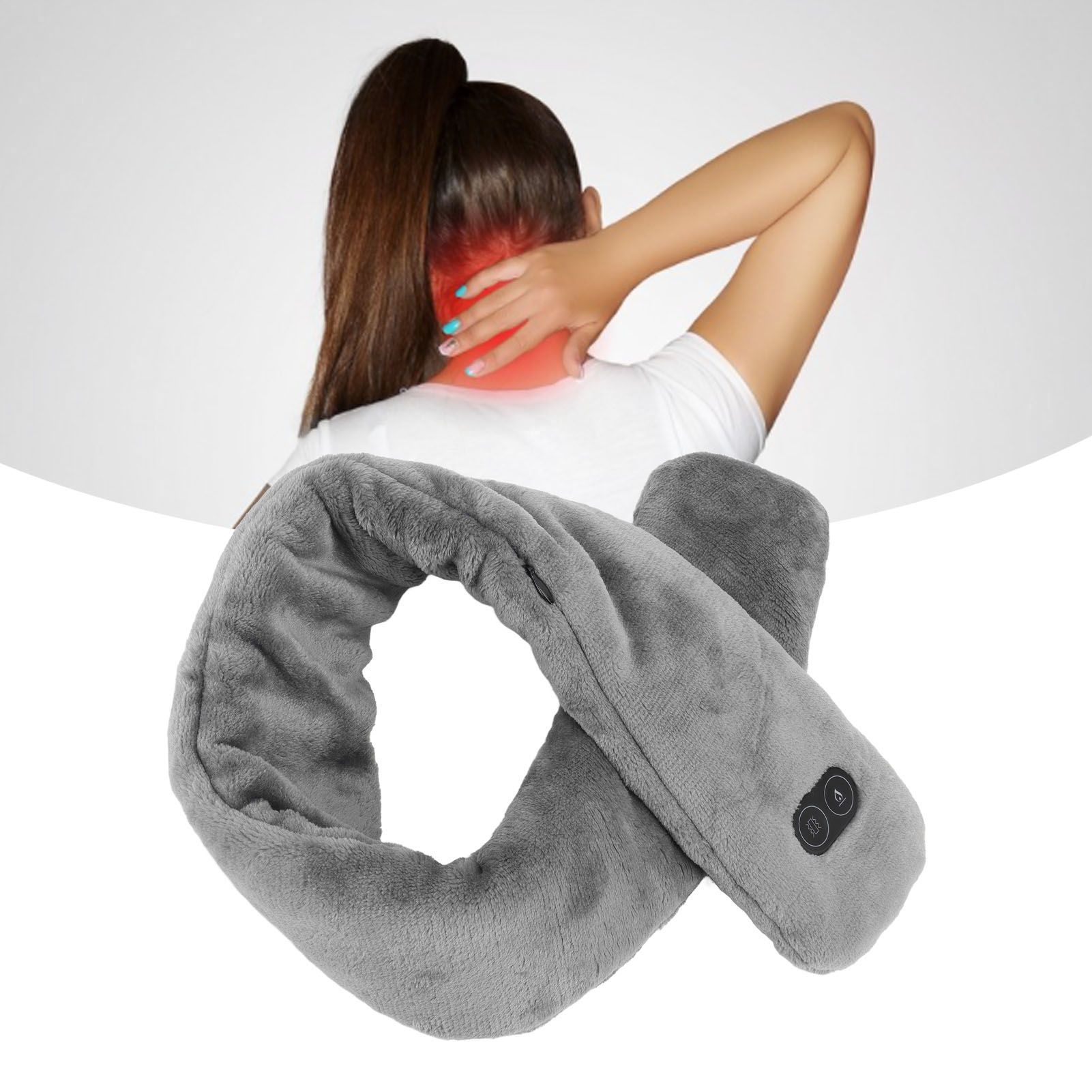 Heating Scarf USB Powered Soft Warm Soreness Relief Vibration Massage Pure view 12