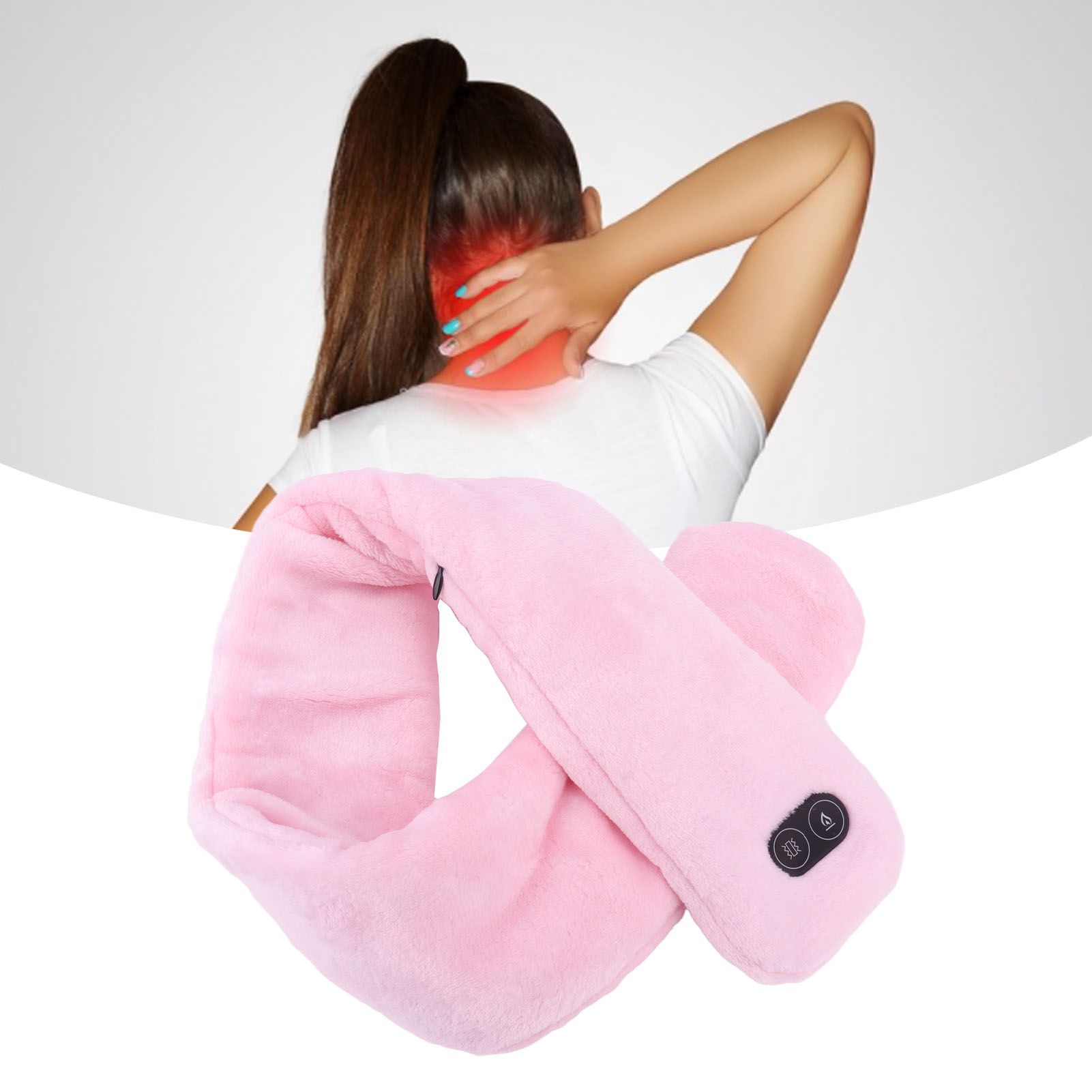 Heating Scarf USB Powered Soft Warm Soreness Relief Vibration Massage Pure view 12