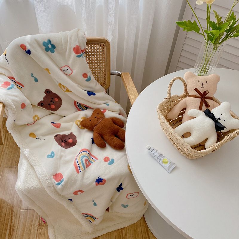 Children's Blanket Cute Cartoon Soft Comfortable Kids Blanket for Home Office