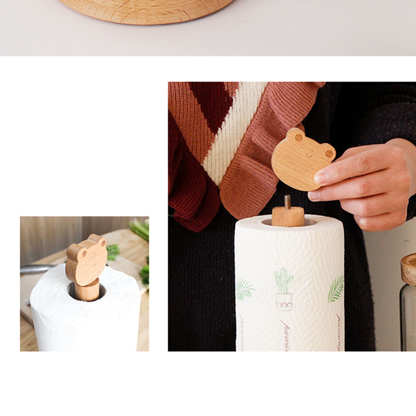 Wooden Tissue Holder Cute Animals Shape Facial Napkin Stand Toilet Paper view 3
