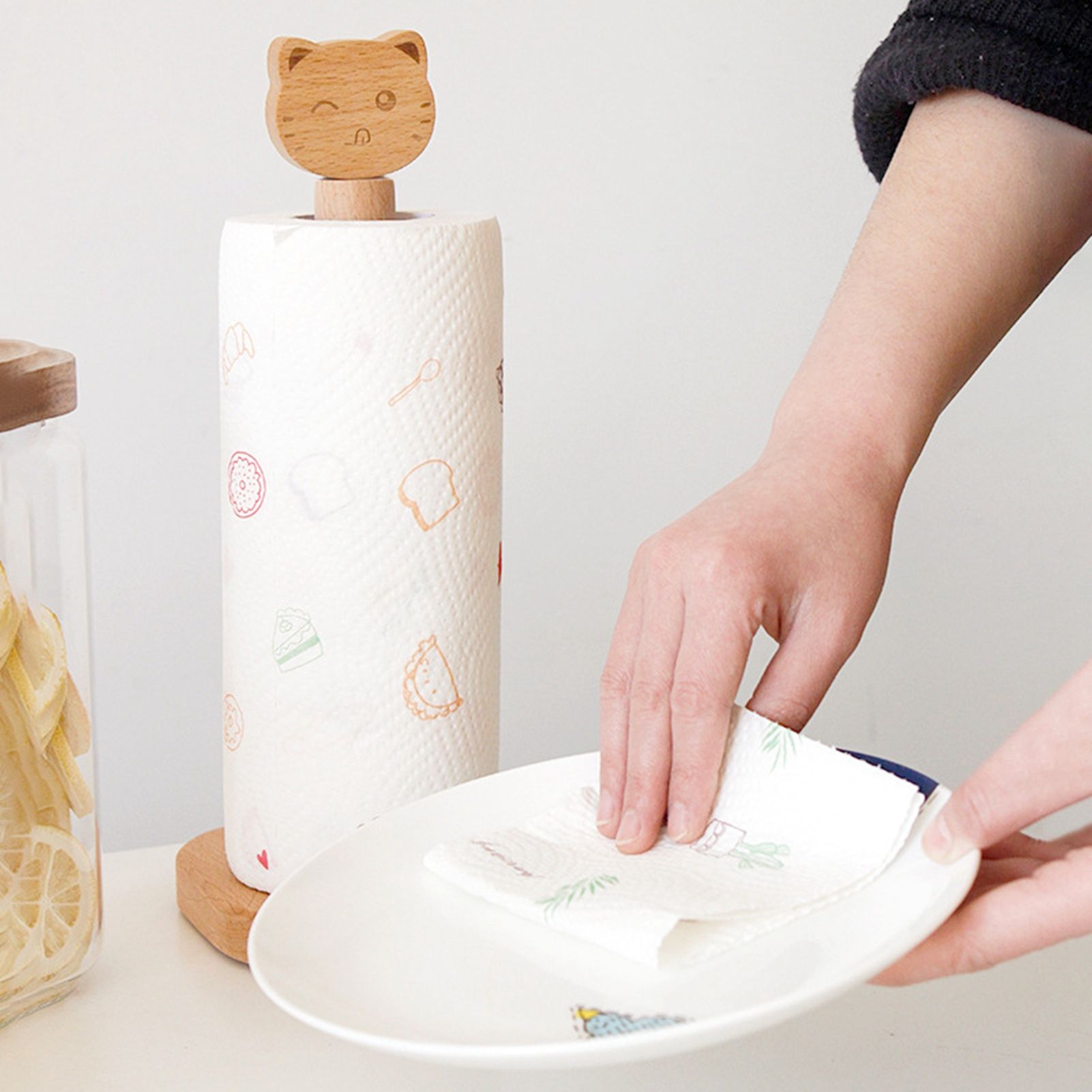 Wooden Tissue Holder Cute Animals Shape Facial Napkin Stand Toilet Paper view 8
