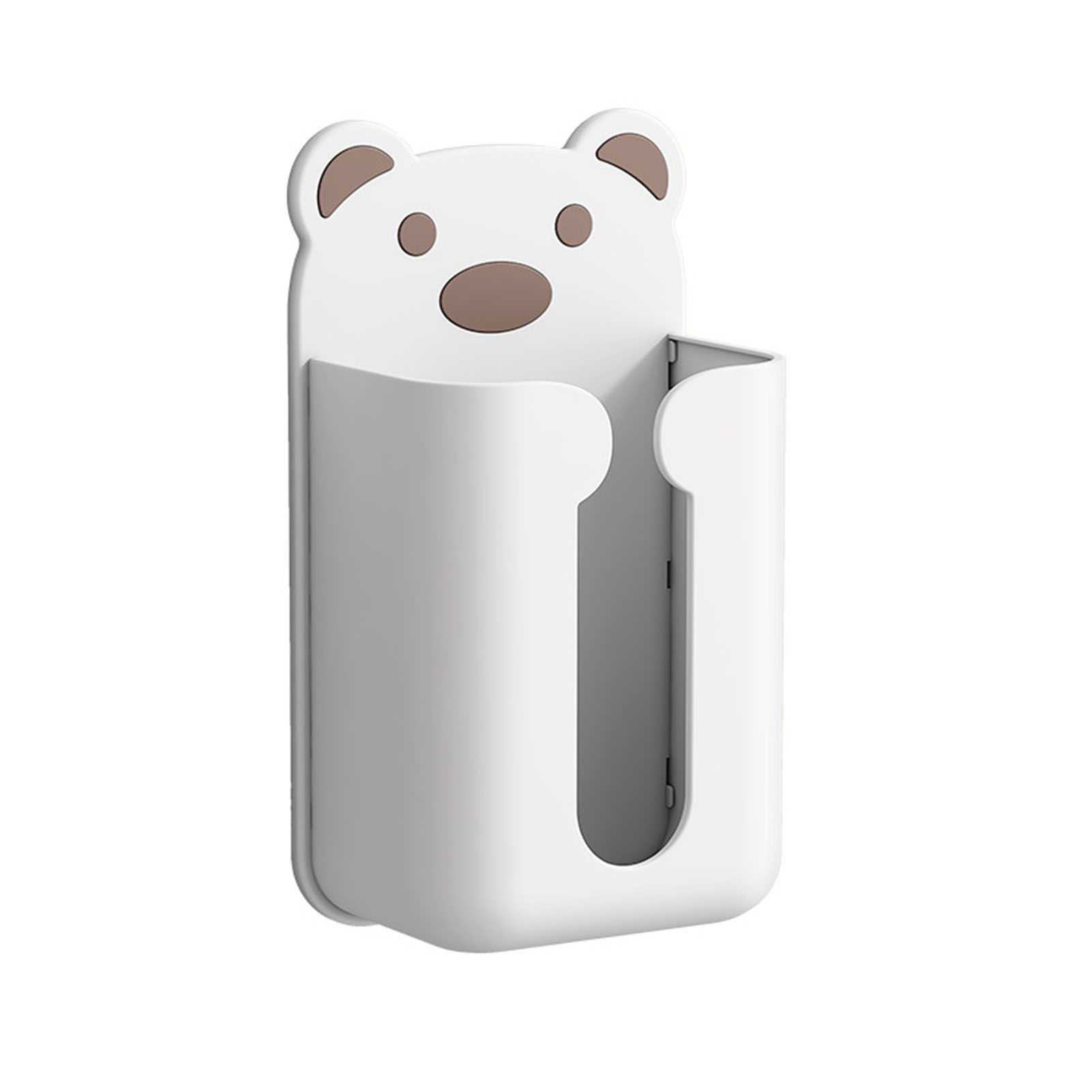 Wall Mounted Tissue Box Punching Free Cute Bear Pattern Plastic Tissue