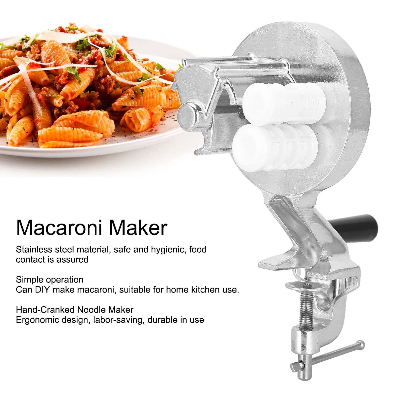Manual Macaroni Maker Stainless Steel Hand Cranking Noodles Pressing Machine view 15