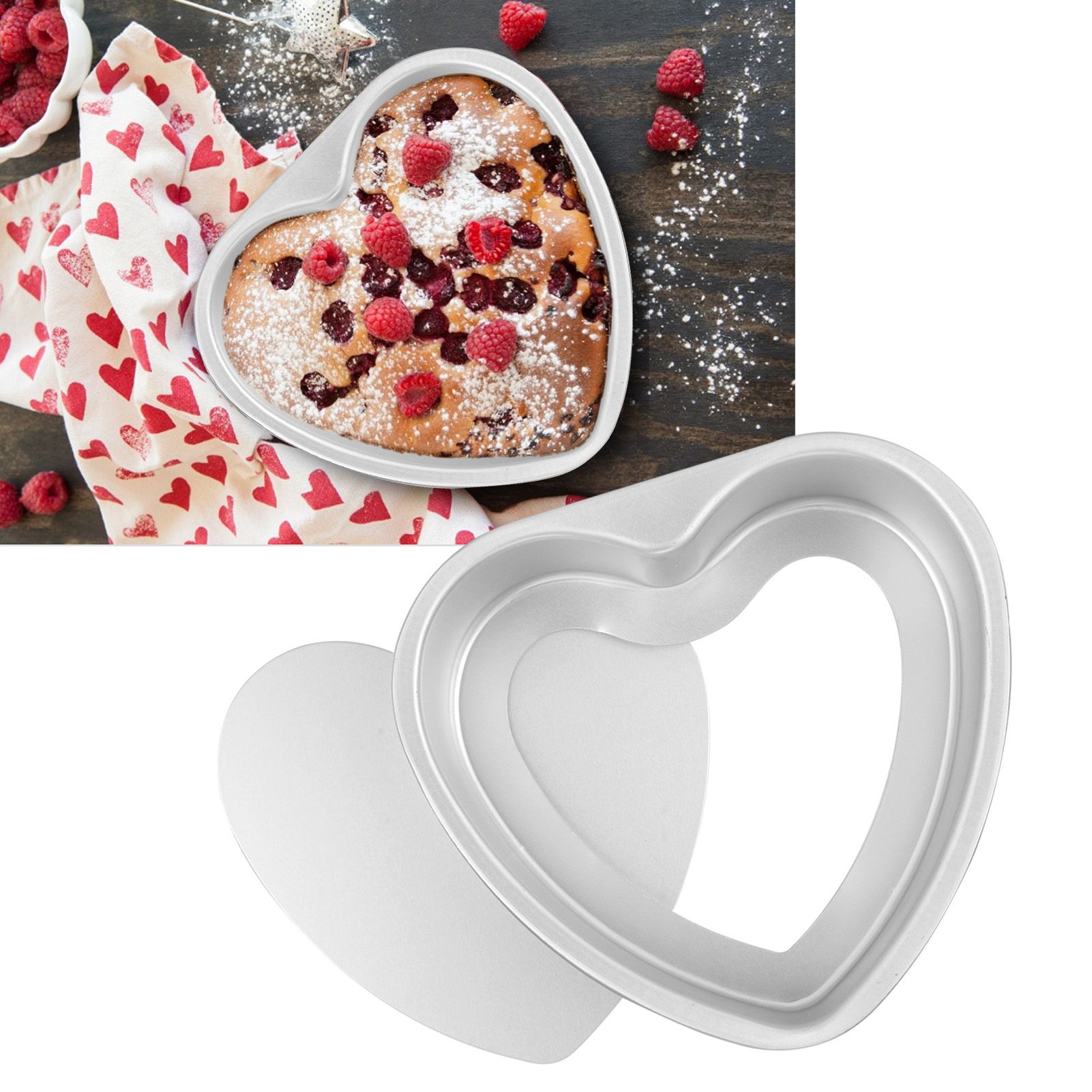 Heart Shape Cake Pan Aluminium Alloy DIY Cake Mold Baking Cheese Bread Tray view 9